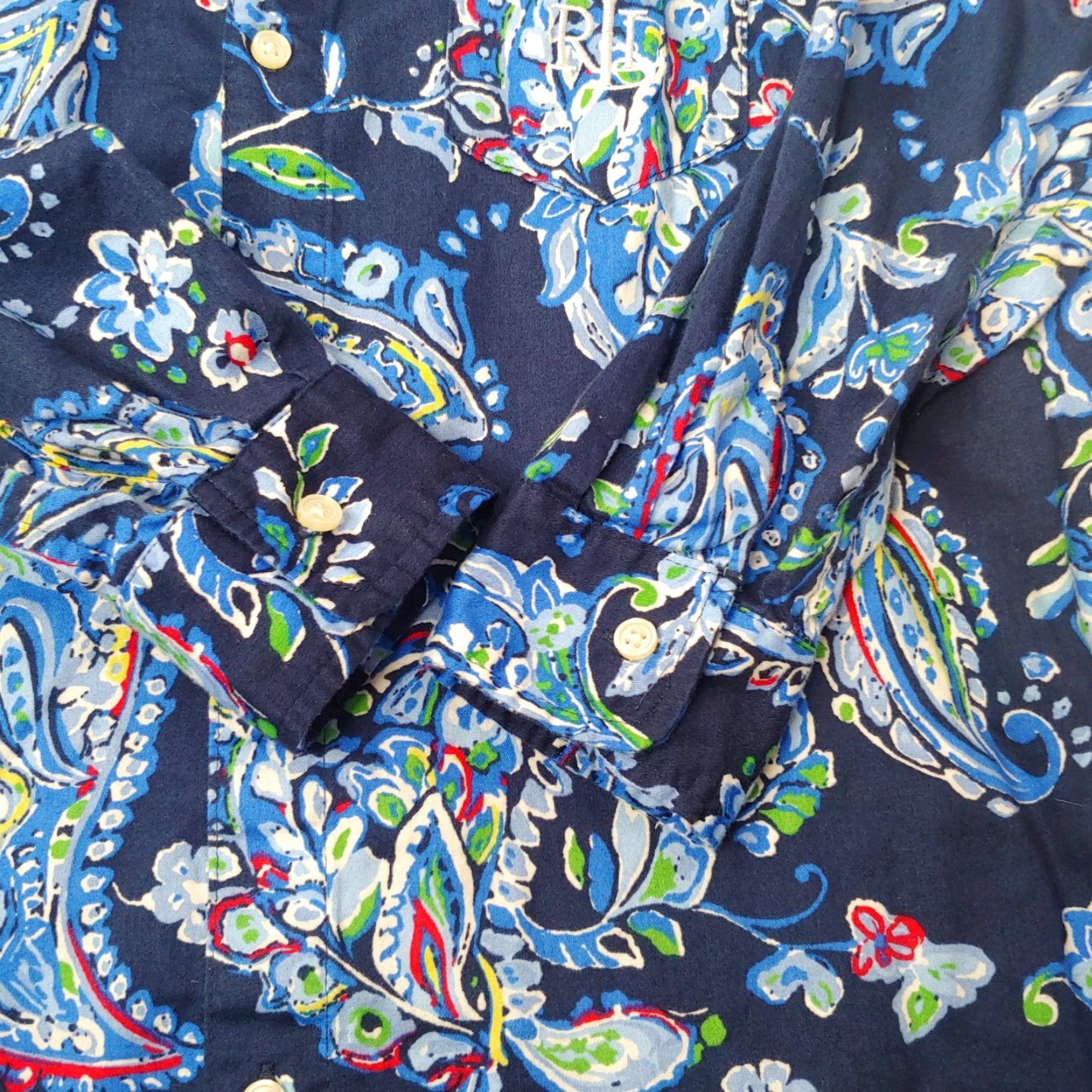 Ralph Lauren VINTAGE Lauren by Ralph Lauren Shirt Dress Womens Medium Navy Blue Paisley Button Collar Size M / US 6-8 / IT 42-44 - 7 Thumbnail