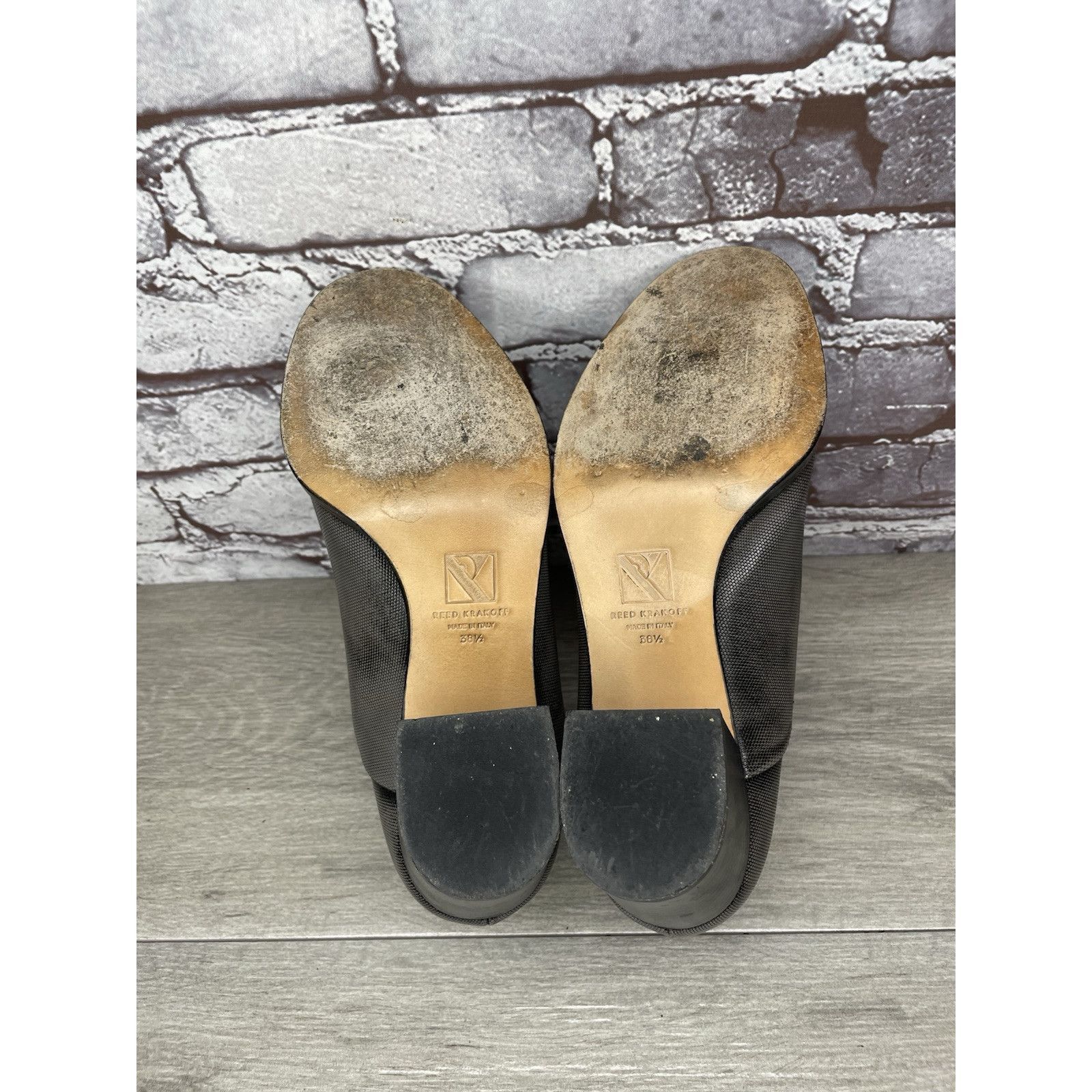 Other REED KRAKOFF Metal Gray Leather Slip On Loafer Heel Shoes Wo Size US 8 / IT 38 - 23 Thumbnail