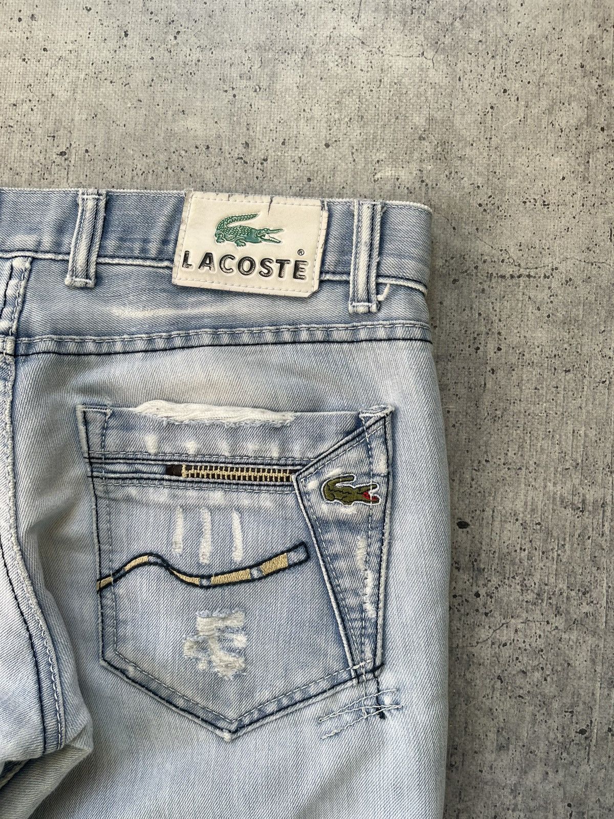Lacoste × Vintage Crazy Vintage Y2K Baggy Lacoste Essential Denim Jeans Size US 33 - 3 Thumbnail