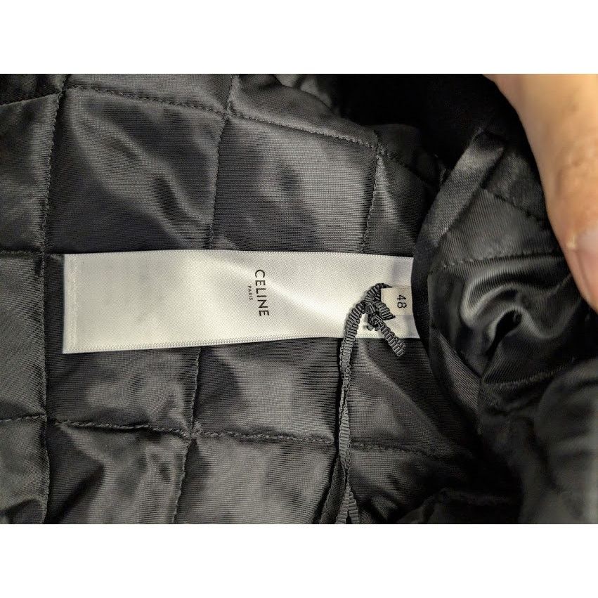 Celine o1rshd1 Teddy Logo-Applique Satin Varsity Jacket in Black Size US M / EU 48-50 / 2 - 18 Thumbnail