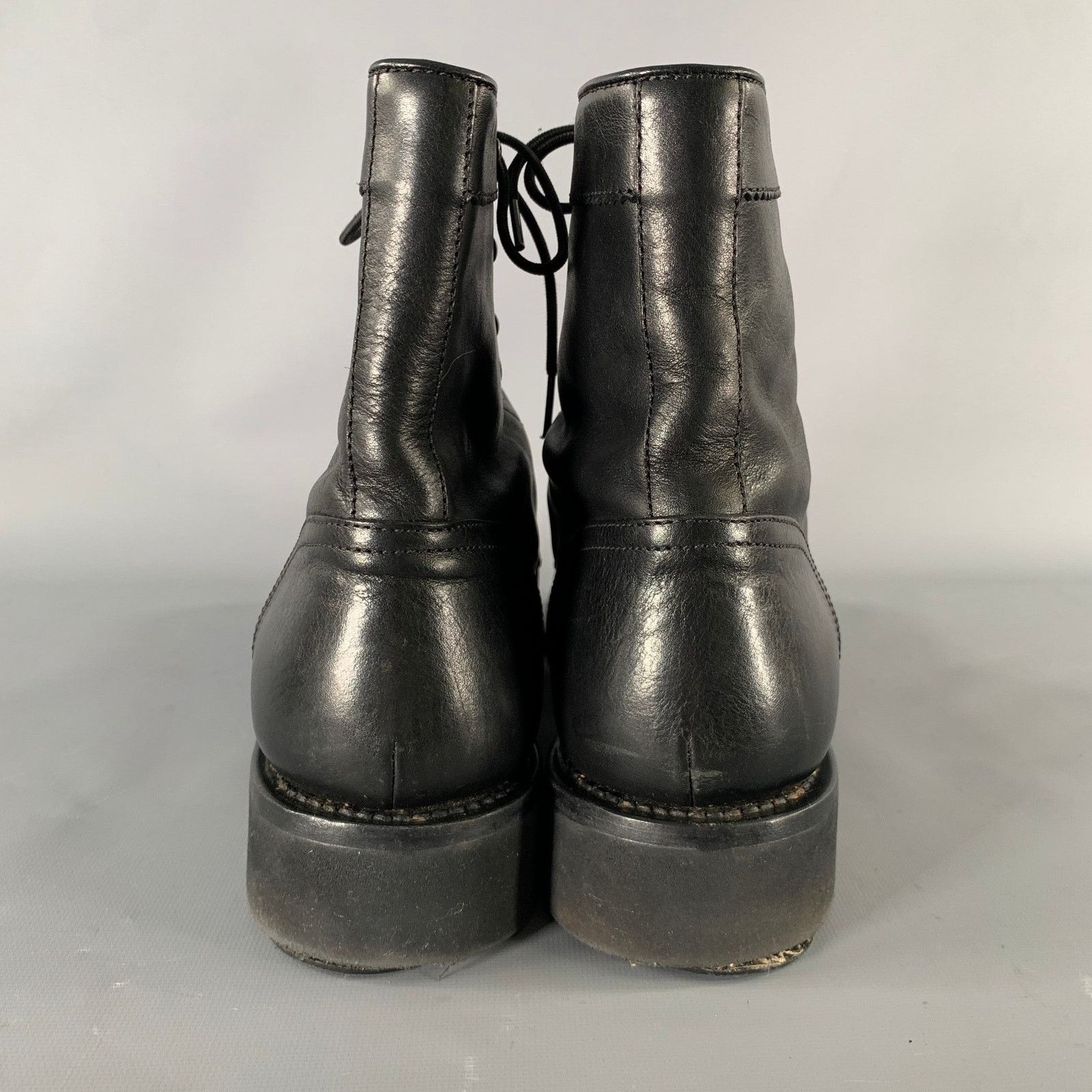 Gucci GUCCI Size 11.5 Black Solid Leather Military Boots Size US 11.5 / EU 44-45 - 3 Thumbnail
