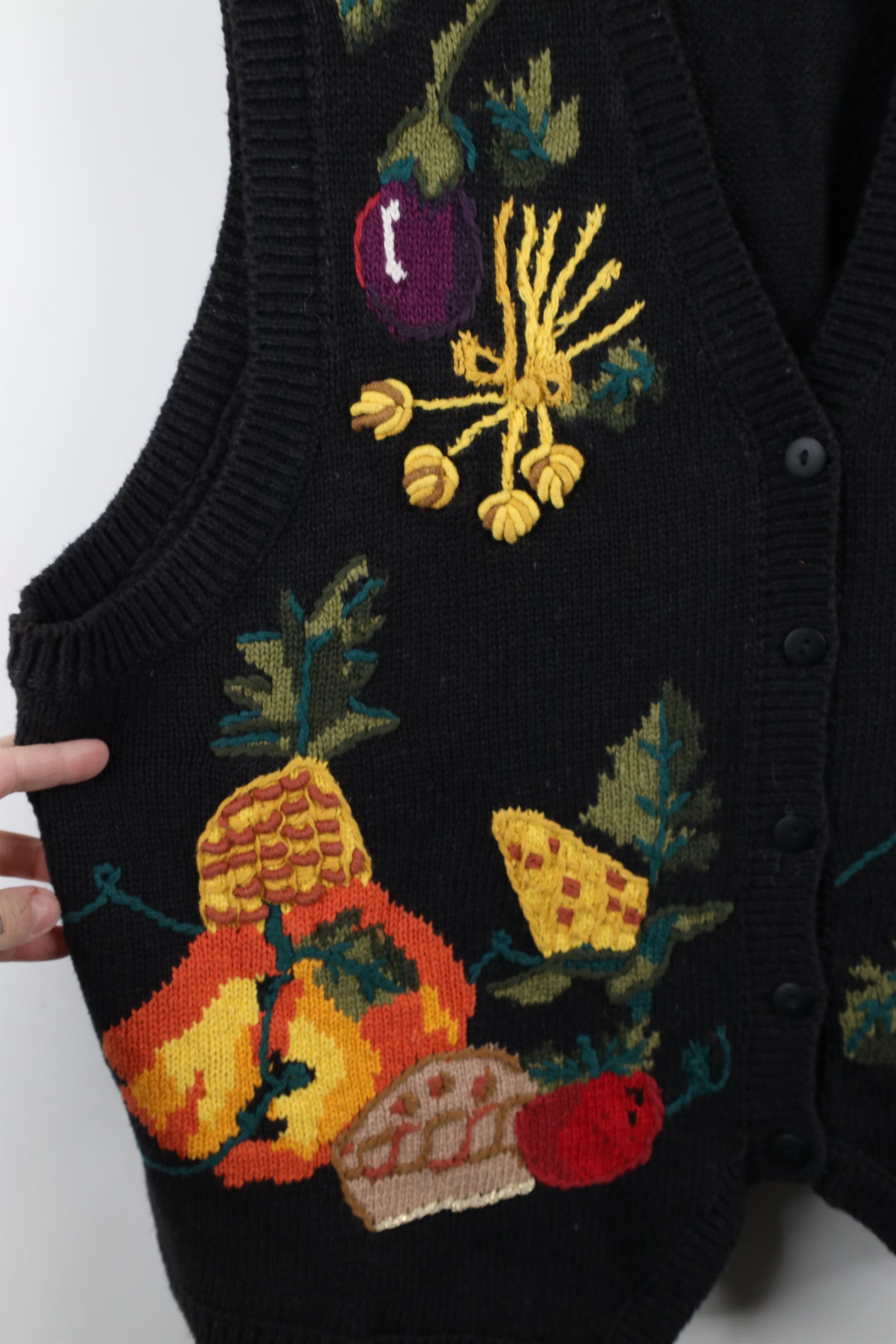 Vintage Vintage 90s Streetwear Fruit Vegetable Cardigan Vest Size XXL / US 16-18 / IT 52-54 - 5 Thumbnail