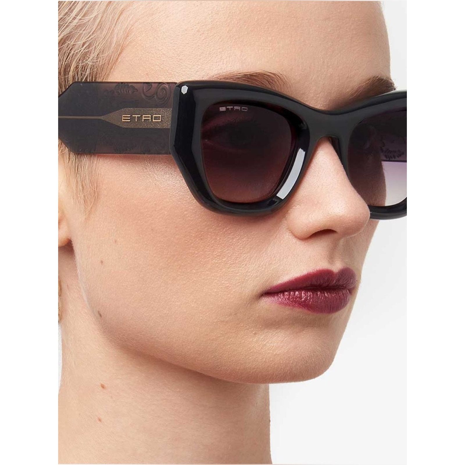 Etro New! ETRO ETRO0017/S KB79O Black Cat-Eye Sunglasses Size ONE SIZE - 7 Thumbnail