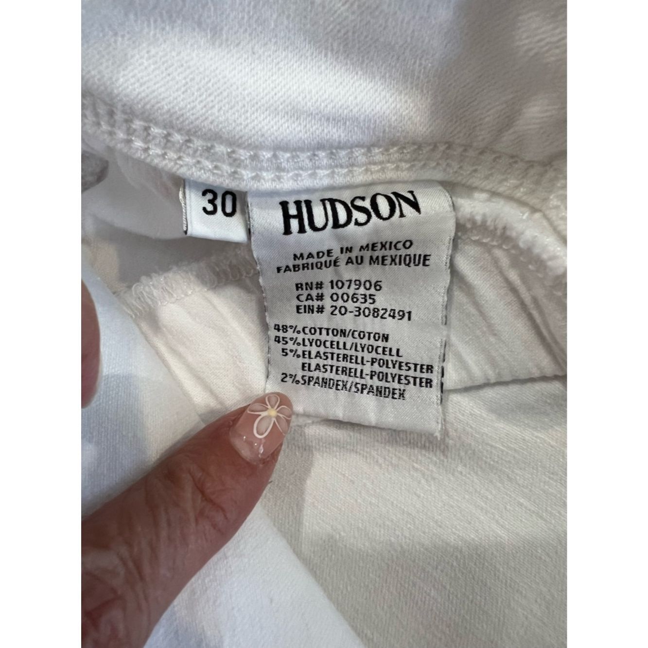 Hudson Hudson White Distressed Skinny Jeans Size 30 Mid Rise Stret Size 30" / US 8 / IT 44 - 4 Thumbnail