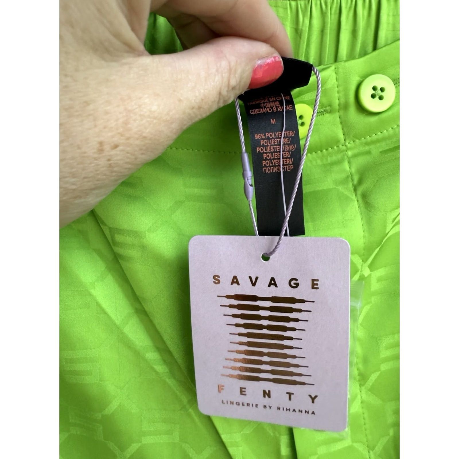 Vintage Savage Smoking Jacket and Satin Pants Kelly Green Jacquard Monogram M Men Lounge Set Size US 31 - 7 Thumbnail