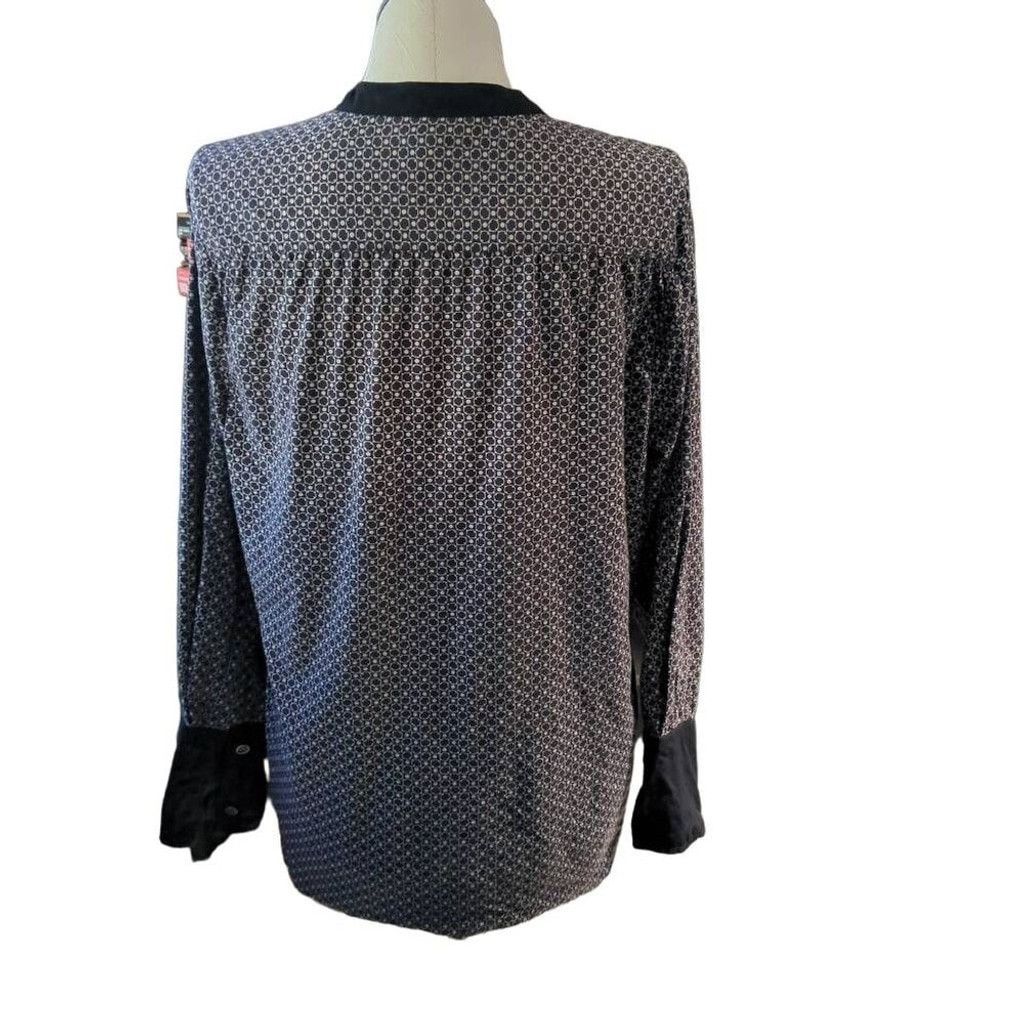 Other April Cornell Women's L Button Down Dress Shirt Black Gray Size L / US 10 / IT 46 - 5 Thumbnail