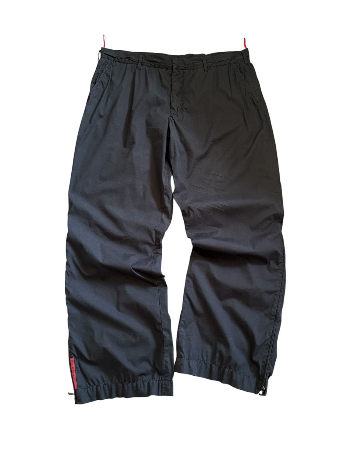 Prada Vintage 00s prada sport linea rossa zip re-nulon pants Size US 40 / EU 56 - 1 Thumbnail