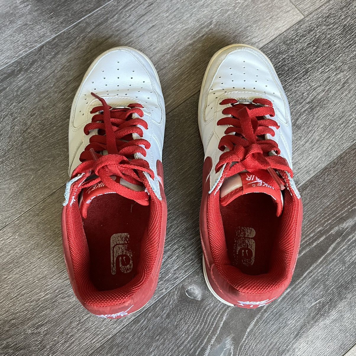 Nike Vintage 2000s Nike Air Force 1 White Varsity Red Shoes Sz 9 Size US 9 / EU 42 - 8 Thumbnail