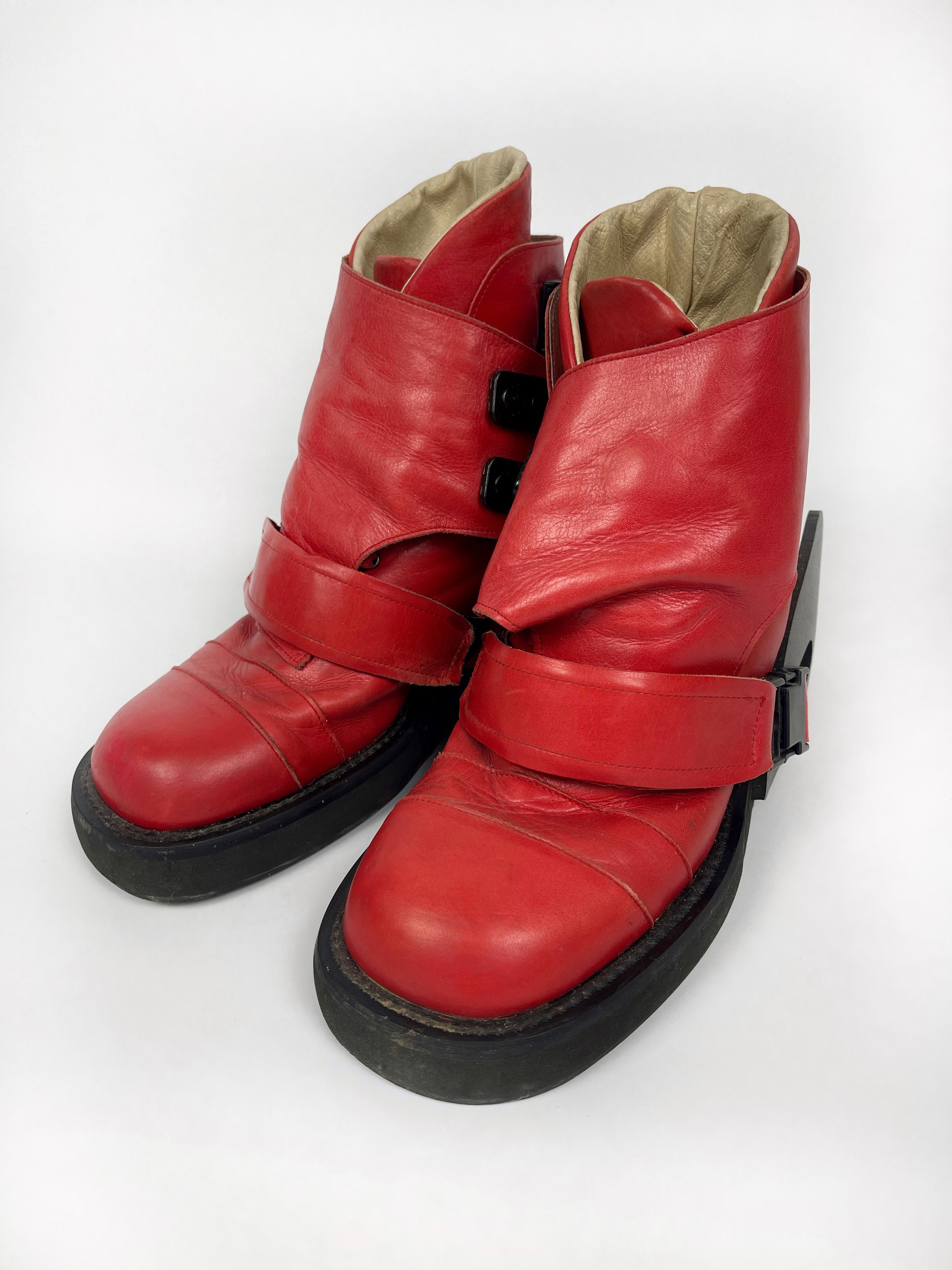 image of 20471120 x Beauty Beast A/w1998 Eskimo Strap Boots in Red, Men's