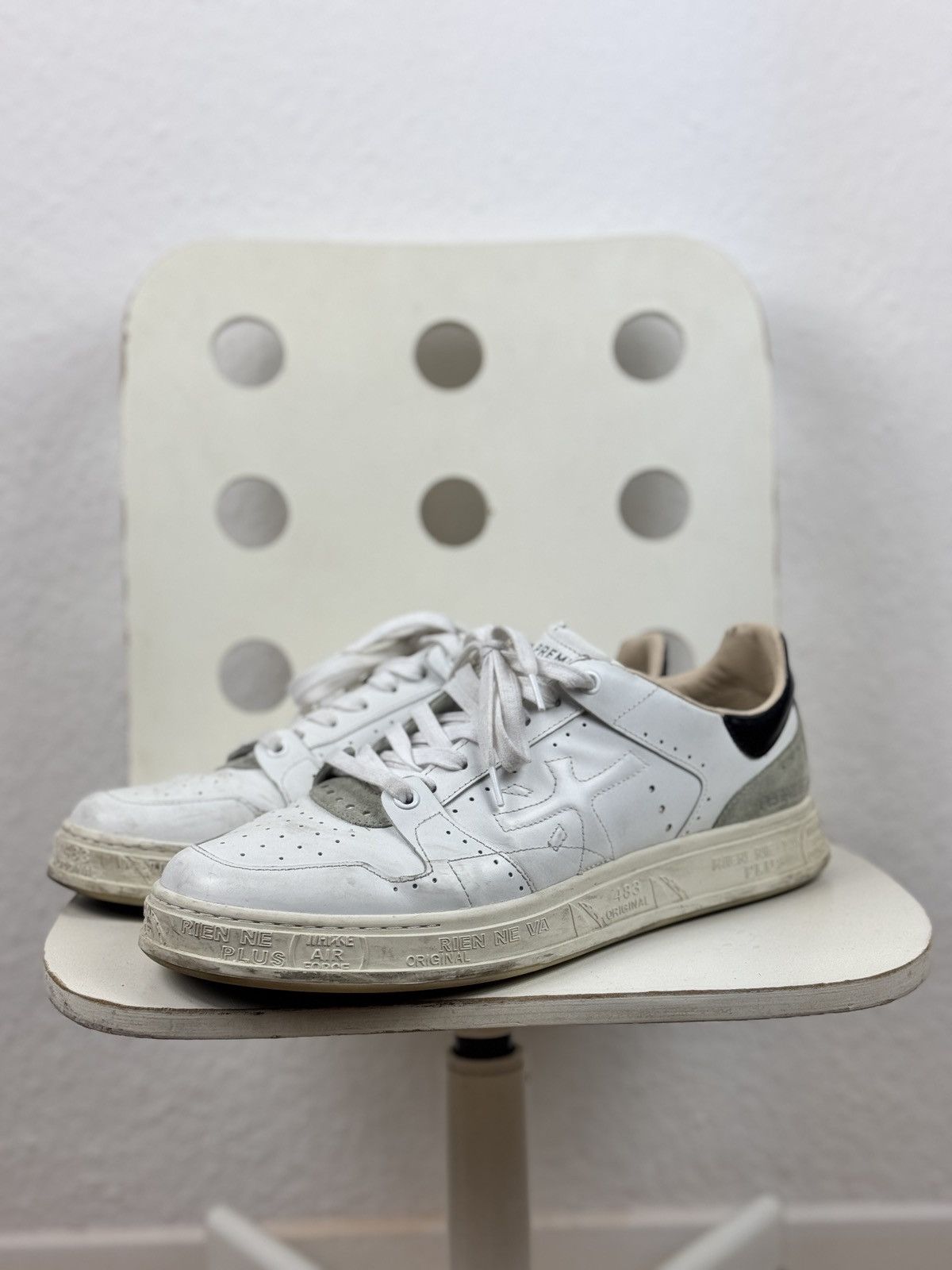 Premiata Men’s PREMIATA QUINN VAR.5254 White Leather Sneakers Size 43 Size US 9 / EU 42 - 2 Thumbnail