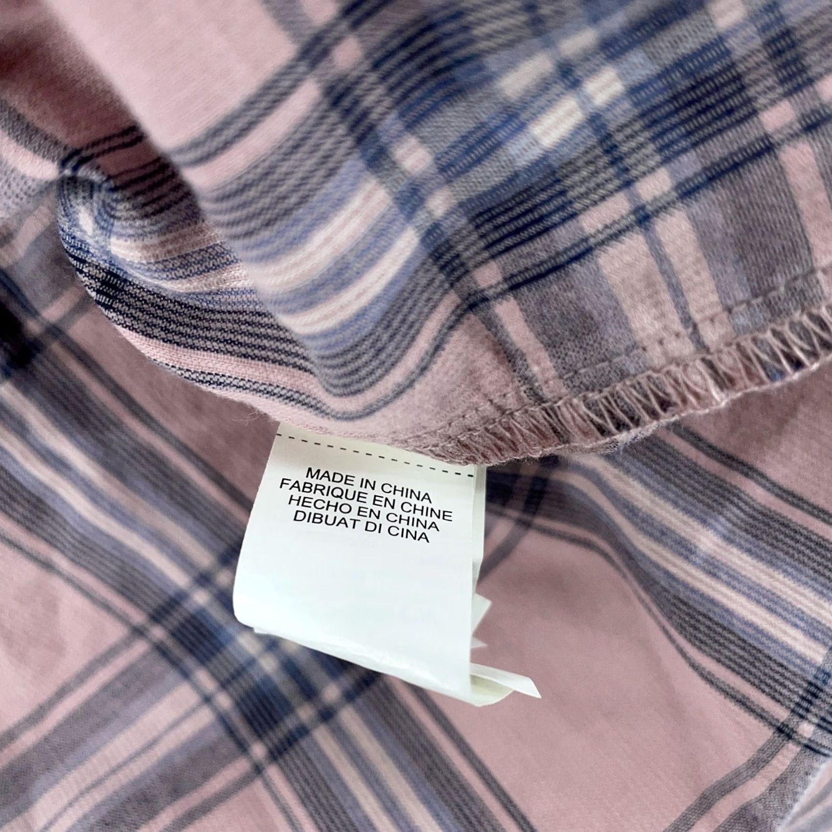 Lucky Brand Lucky Brand Shirt Womens XS Pink Blue Plaid Collared Button Up Raw Hem 7W44753 Size XS / US 0-2 / IT 36-38 - 6 Thumbnail
