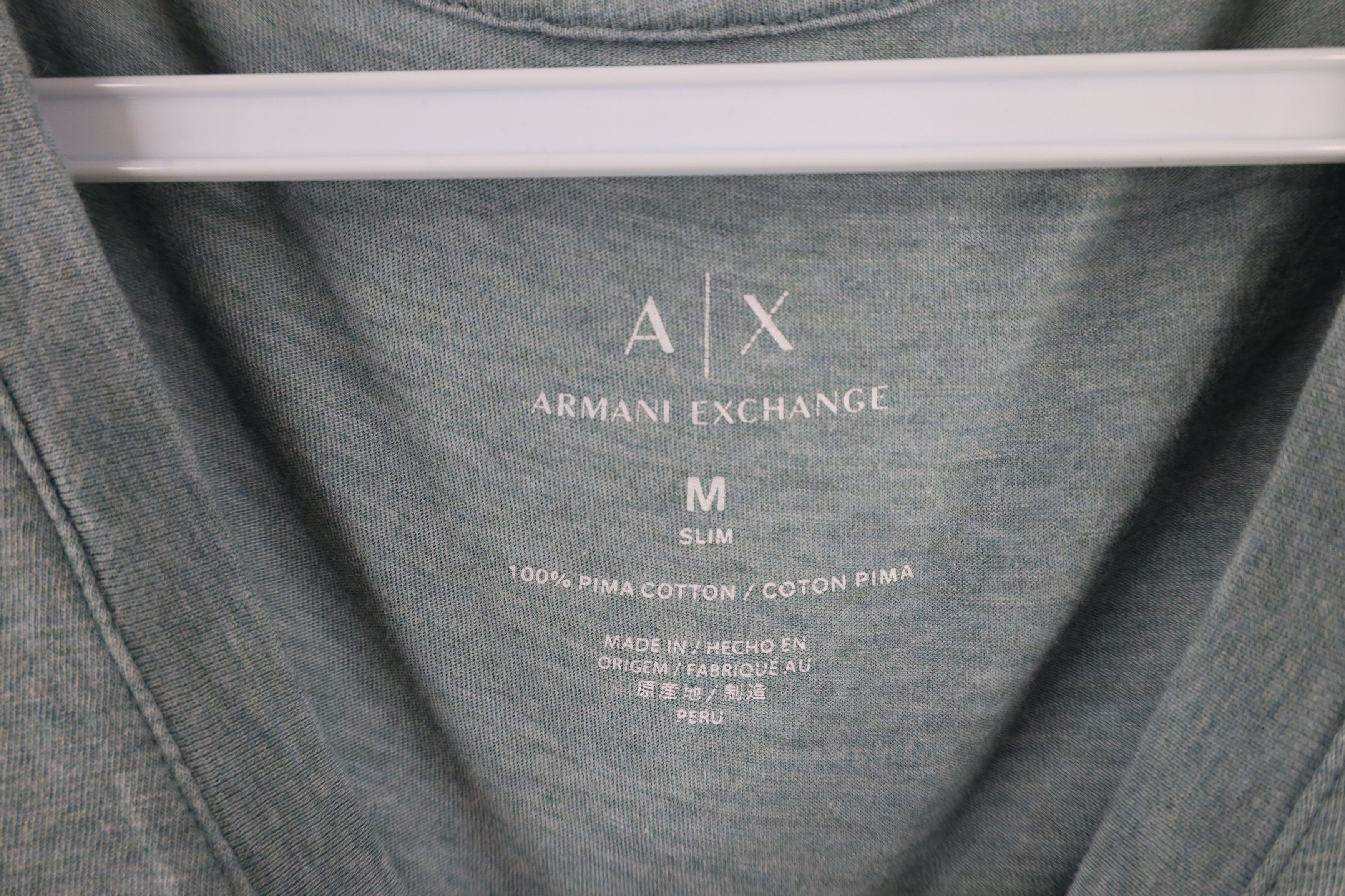 Armani Exchange × Vintage New Armani Exchange Spell Out Short Sleeve V-Neck T-Shirt Size US M / EU 48-50 / 2 - 7 Thumbnail