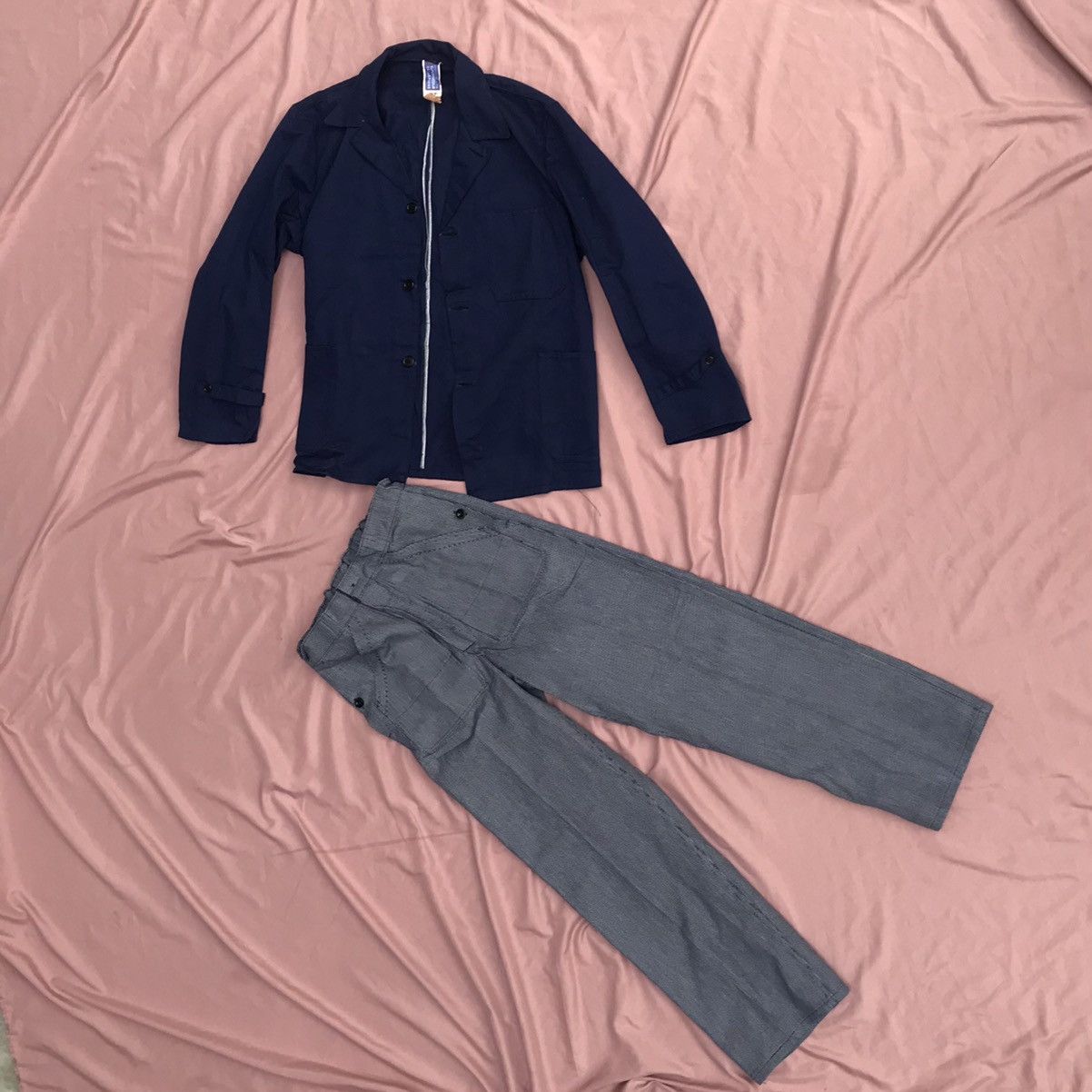 Self Edge × Vintage SELVEDGE NWT CANVAS CHORE JACKET NAVY BLUE Size US L / EU 52-54 / 3 - 3 Thumbnail