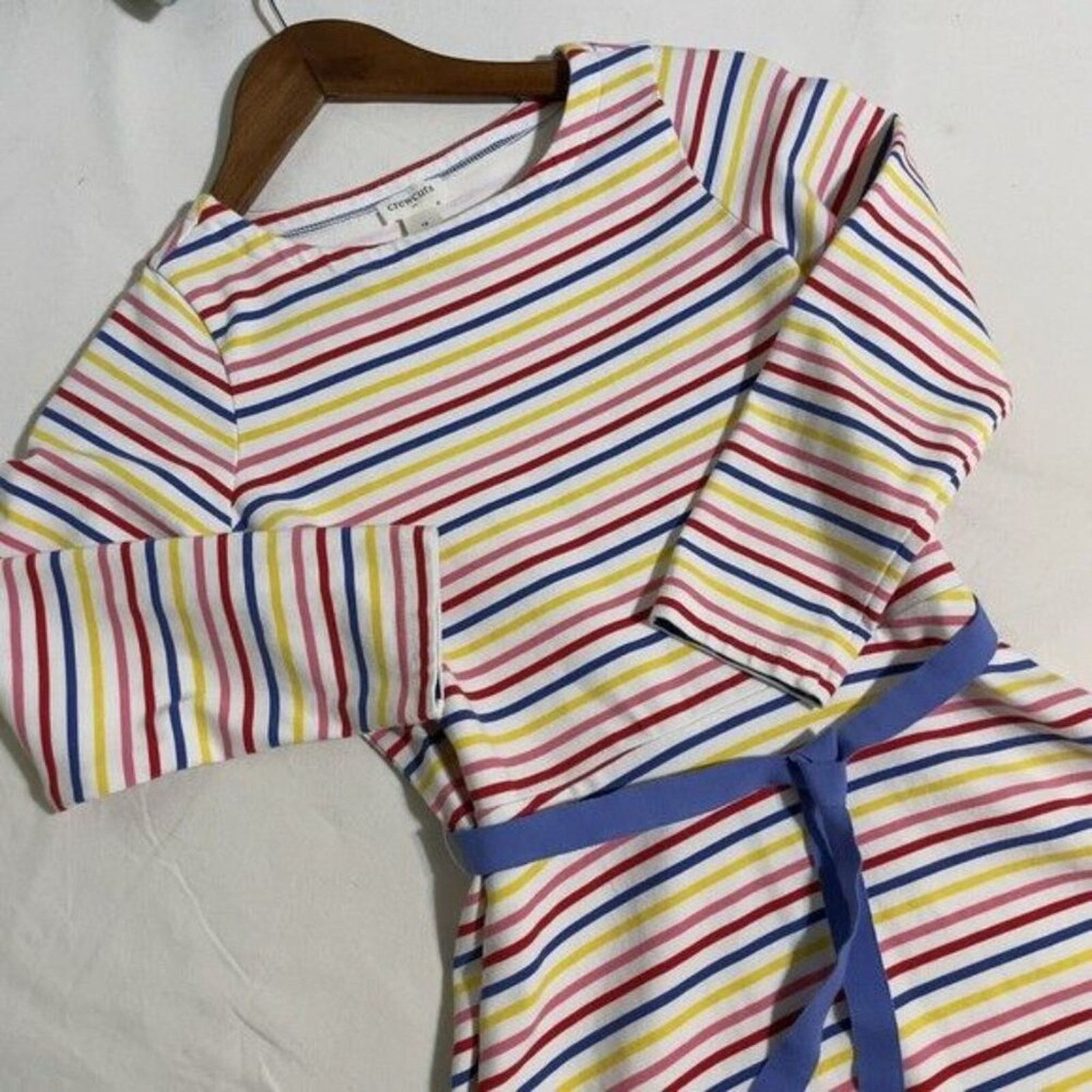 J.Crew Crewcuts Dress Girls 12 Tie Waist Colorful Stripes Size XL / US 12-14 / IT 48-50 - 6 Thumbnail