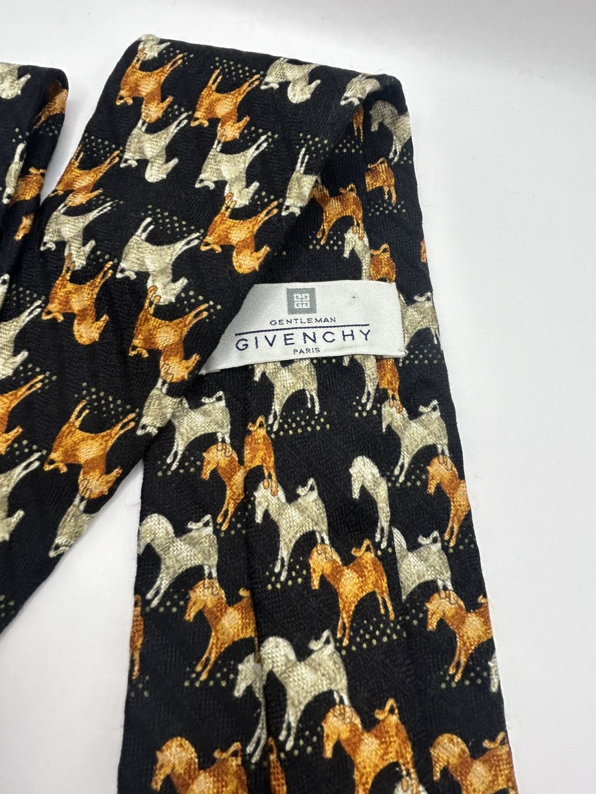 Givenchy Givenchy 100% silk Horse Print Tie Size ONE SIZE - 4 Thumbnail