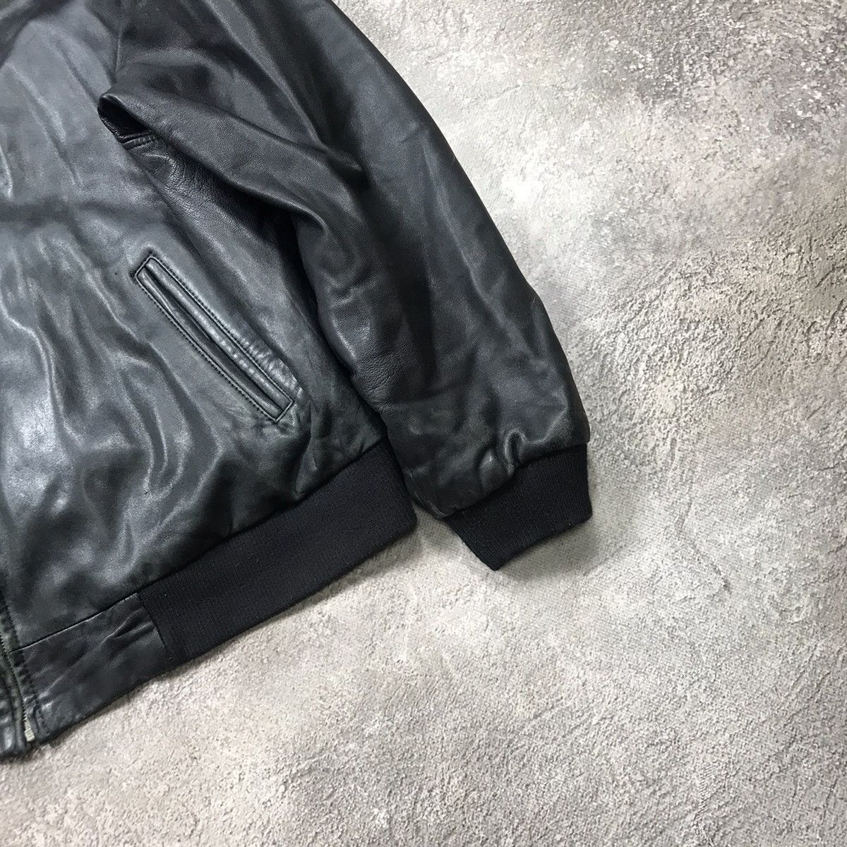 Genuine Leather Vintage 90s Black Leather Bomber Jacket Biker Streetwear XXL Size US XXL / EU 58 / 5 - 5 Thumbnail