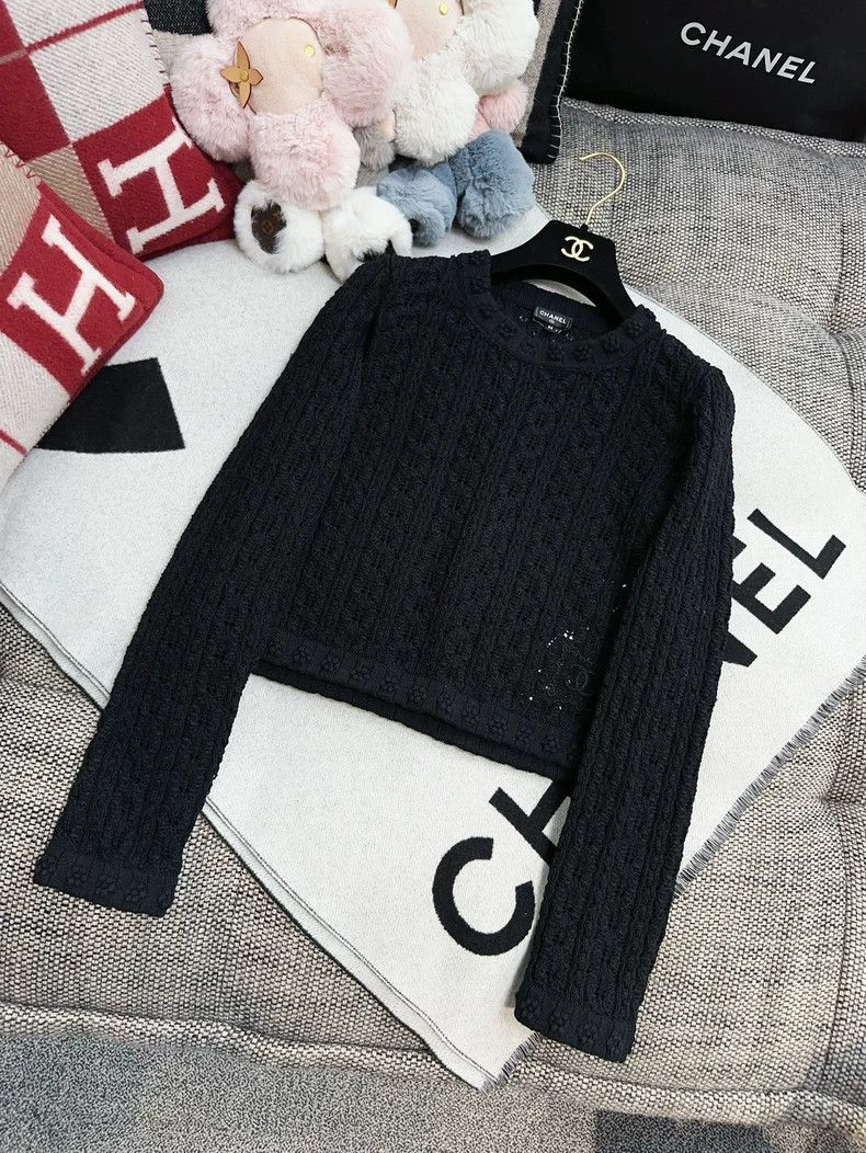 Chanel Chanel 24P black hollow flower knit crochet sweater Size XS / US 0-2 / IT 36-38 - 8 Thumbnail