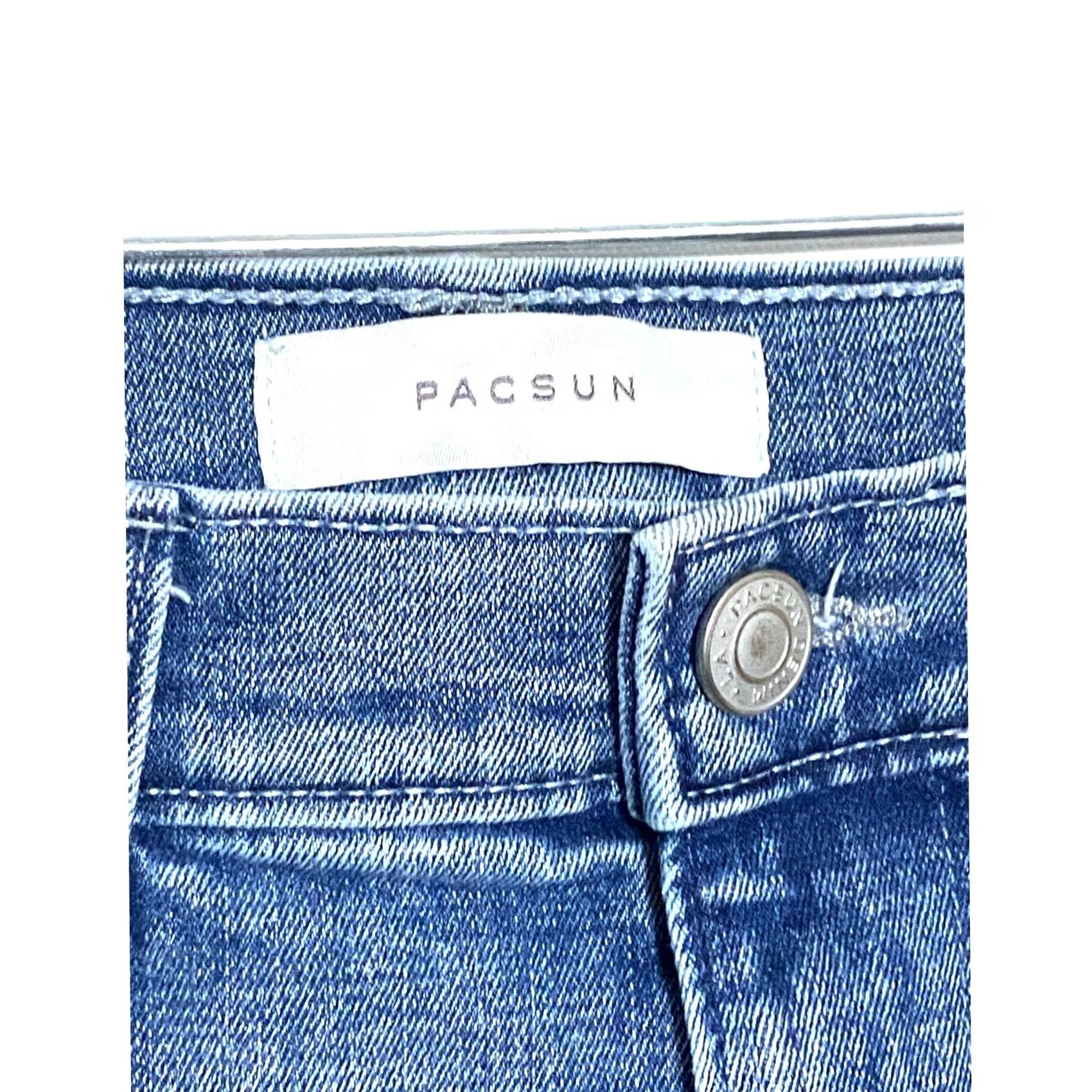 Pacsun PacSun Slim Fit Denim Jeans Mens 31x32 Distressed Ripped Medium Wash 5-Pocket Cotton Stretch Casual Jeans Men Size US 31 - 6 Thumbnail
