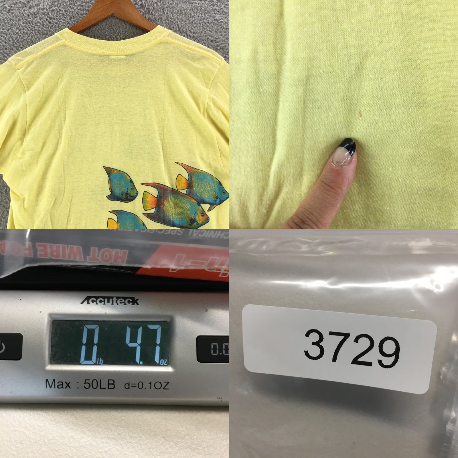Vintage America Shirt Womens XL Yellow Fish Print Casual Crew Neck T-Shirt Size XL / US 12-14 / IT 48-50 - 8 Thumbnail
