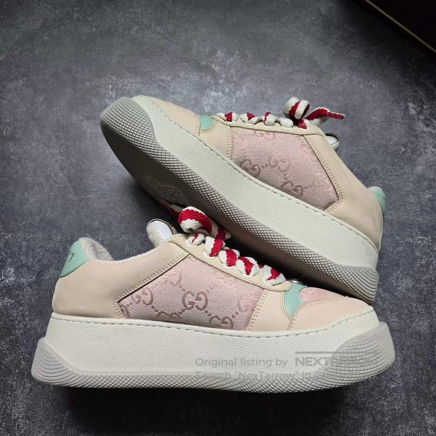 Gucci Gucci Pink Distressed Sneakers. Size US 4.5 / IT 34.5 - 6 Thumbnail