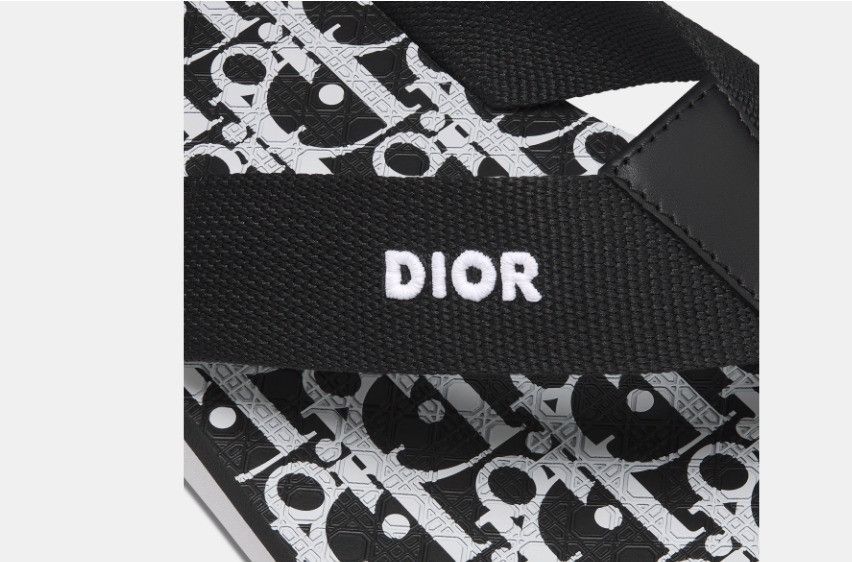 Dior o1w1db10325 3SA0 Alpha Thong Sandals in Black & White Size US 9 / EU 42 - 5 Thumbnail