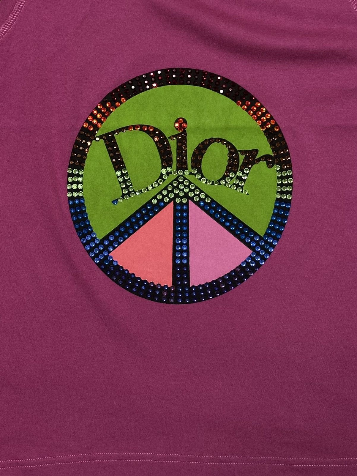 トップス Christian Dior 2005 Peace Tank Top CHRISTIAN DIOR S/S 2005 Peace Love Swarovski Logo Tank Top