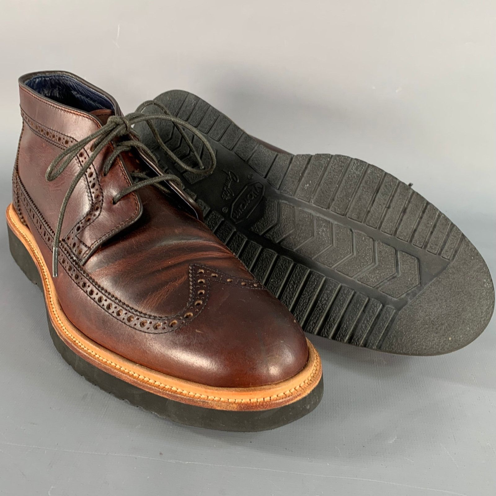 Cole Haan COLE HAAN 9.5 Brown Perforated Leather Wingtip Ankle Boots Size US 9.5 / EU 42-43 - 5 Thumbnail