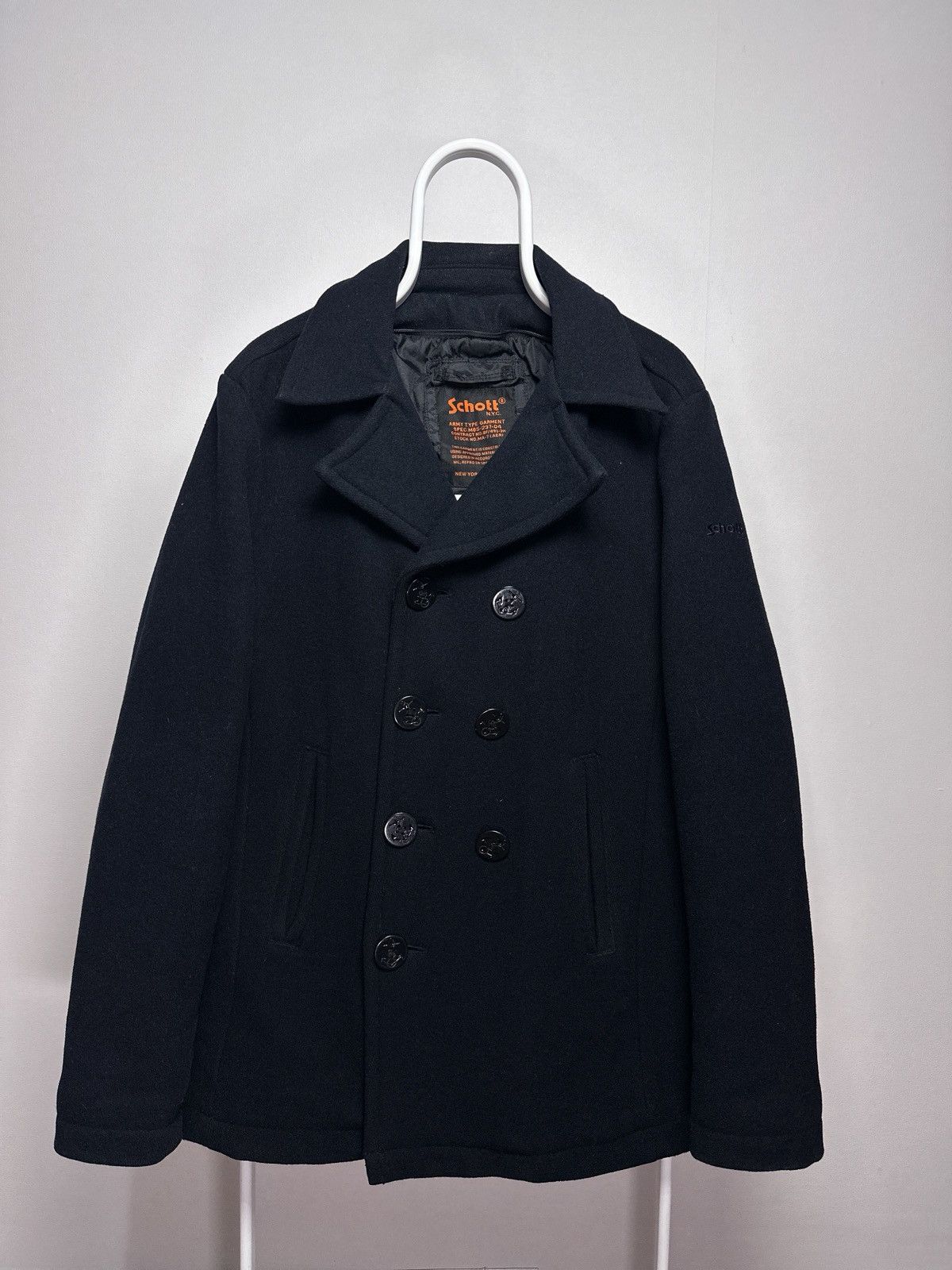 Schott Schott Army Type Garment Wool Pea Coat Size XL Size US XL / EU 56 / 4 - 1 Thumbnail