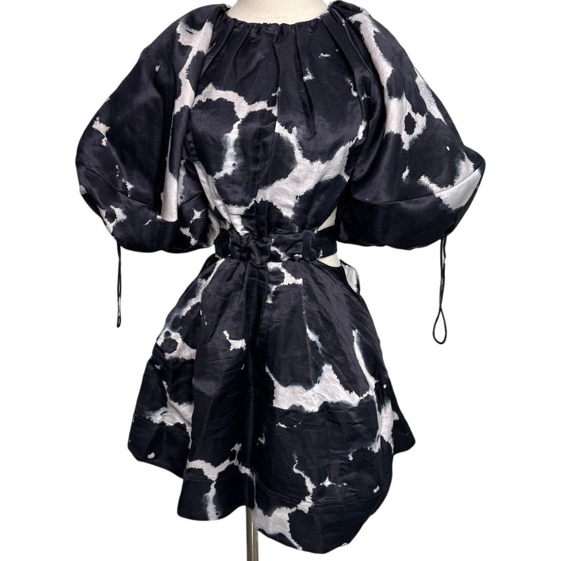 Aje AJE Oxidised Puff-sleeved Cutout Mini Dress navy size US 2 Size XS / US 0-2 / IT 36-38 - 7 Thumbnail