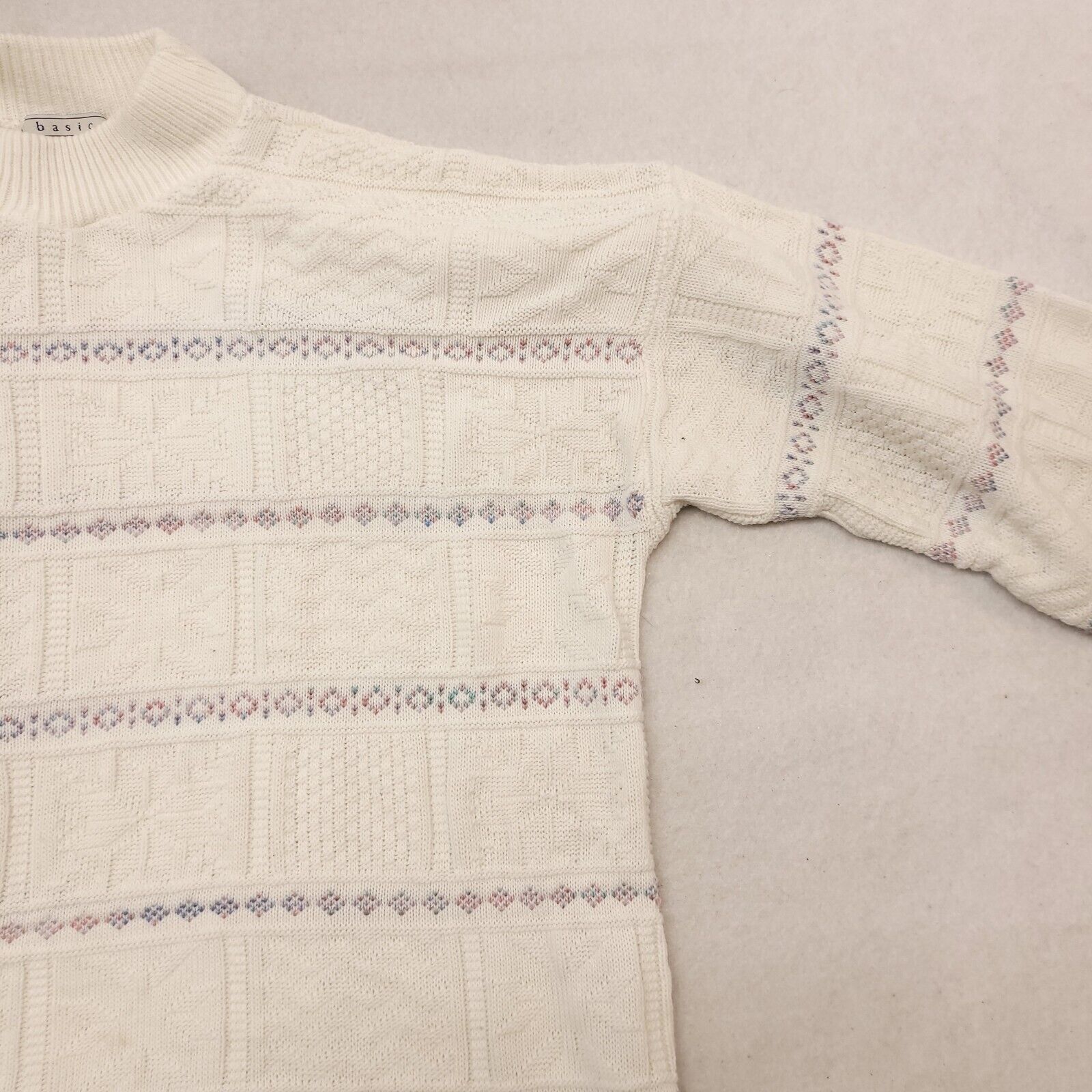 Basic Editions Basic Editions Cotton Sweater Womens Size Large L White Size L / US 10 / IT 46 - 5 Thumbnail