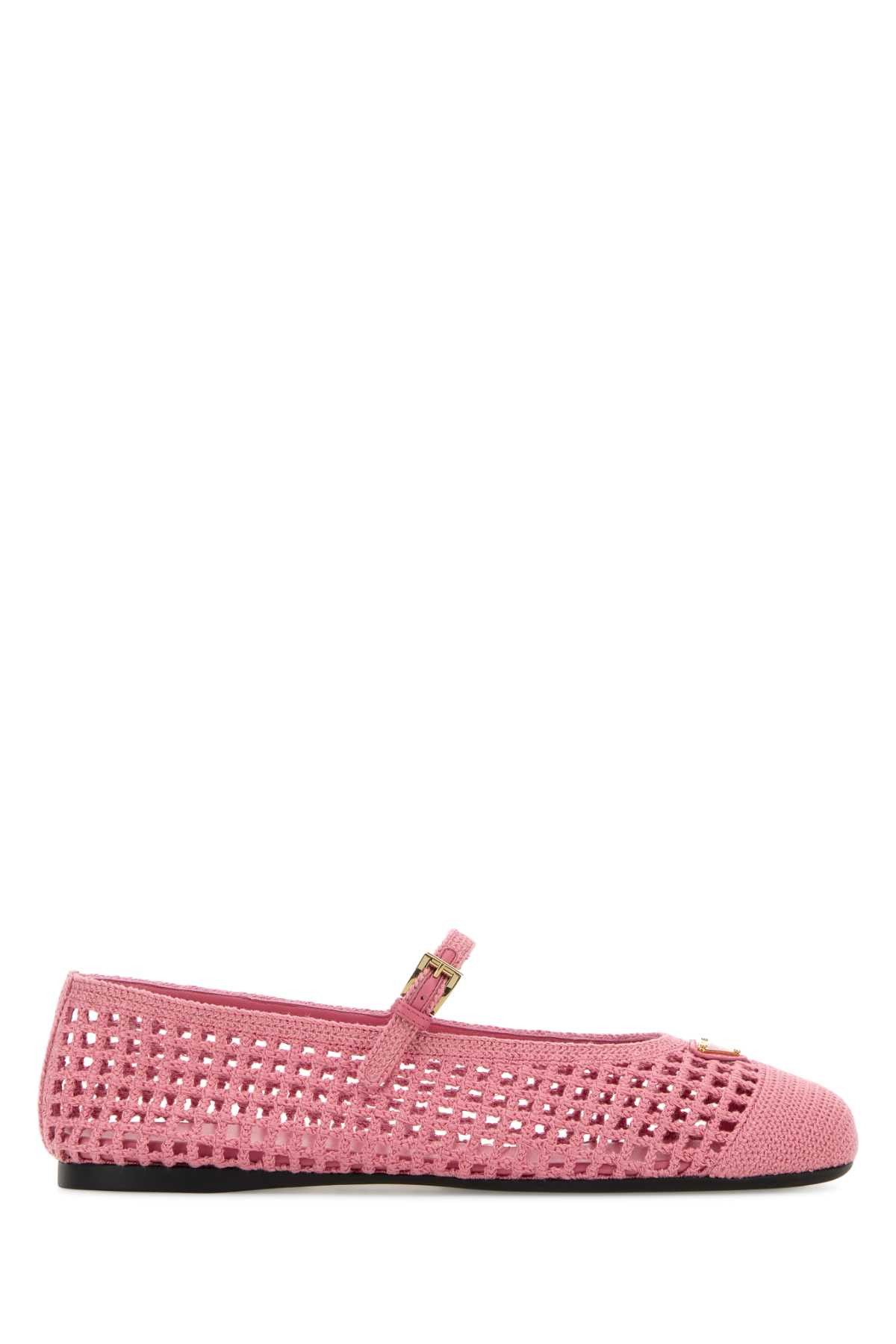 Prada Pink Crochet Ballerinas Size US 8 / IT 38 - 1 Thumbnail
