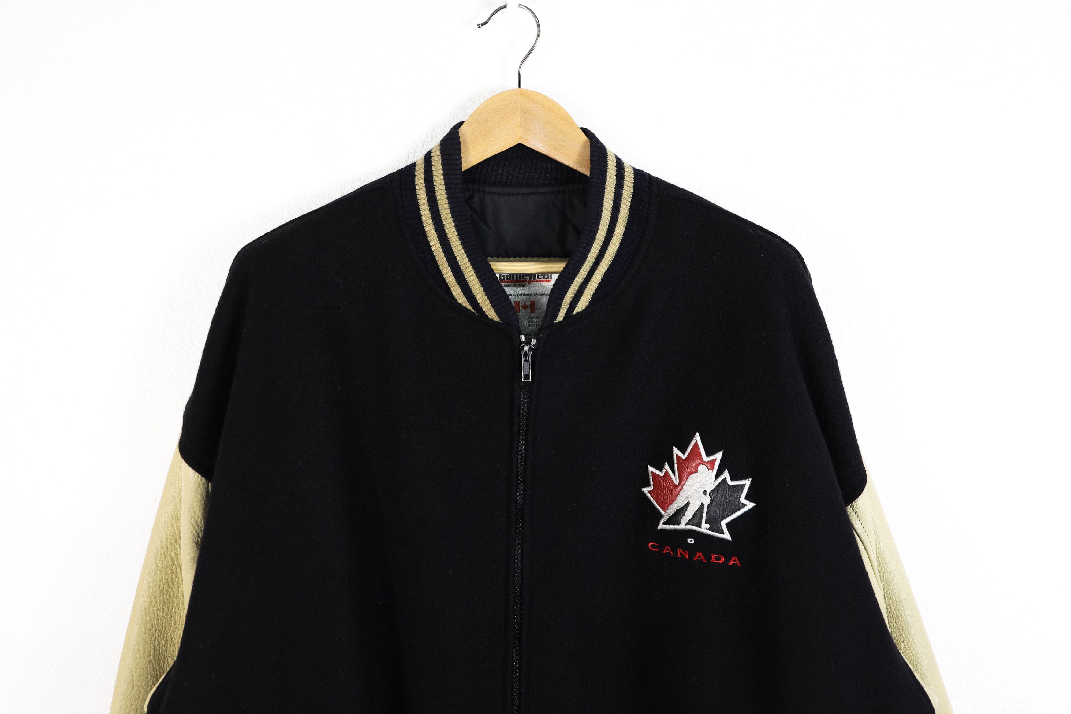 NHL Vintage Canada NHL Wool Leather Bomber Jacket XXL Size US XXL / EU 58 / 5 - 2 Thumbnail