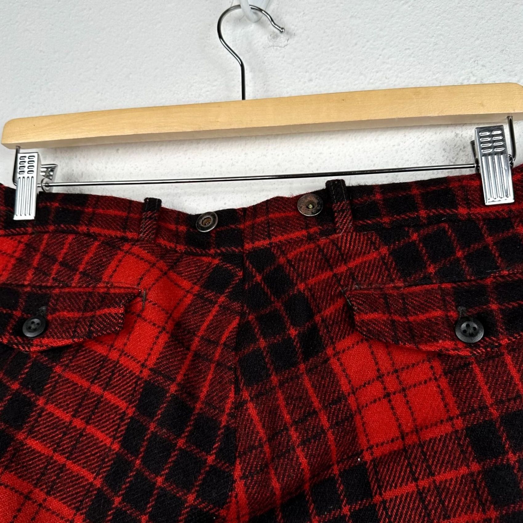 Vintage VINTAGE Woolrich Pants Hunter Plaid Wool 32x30 Cuffed Men Red Wool 32 Regular Mens Size US 32 / EU 48 - 7 Thumbnail
