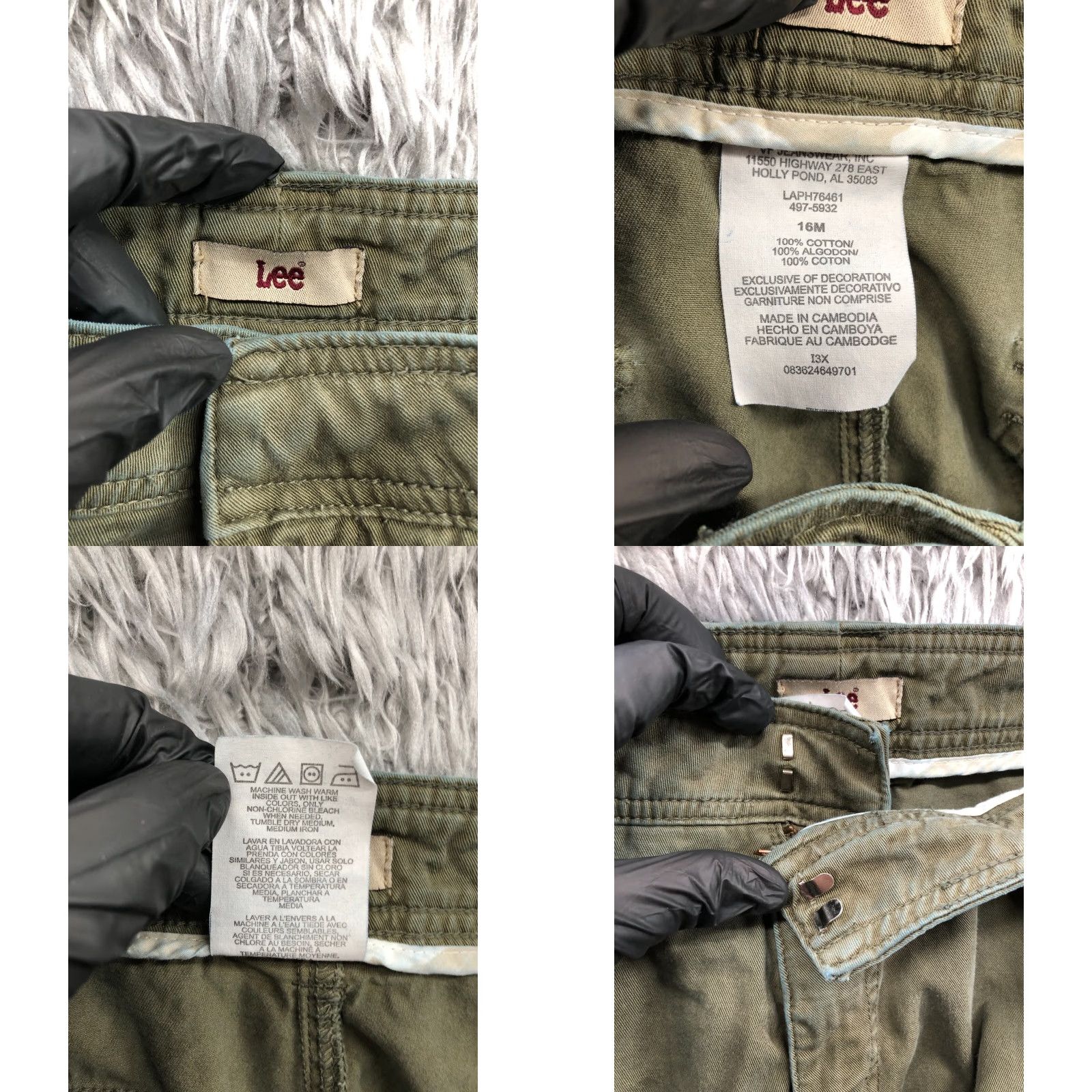 Lee Lee Cargo Shorts Womens Size 16 Mid Rise Medium Green Hook Eye Casual 5-Pocket Design Cotton Regular Size 38" / US 16 / IT 52 - 8 Thumbnail