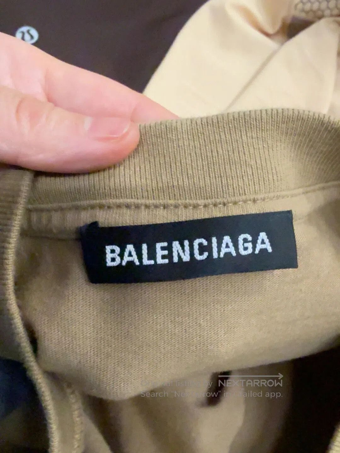 Balenciaga balenciaga khaki logo short sleeve t. Size US XXS / EU 40 - 3 Thumbnail