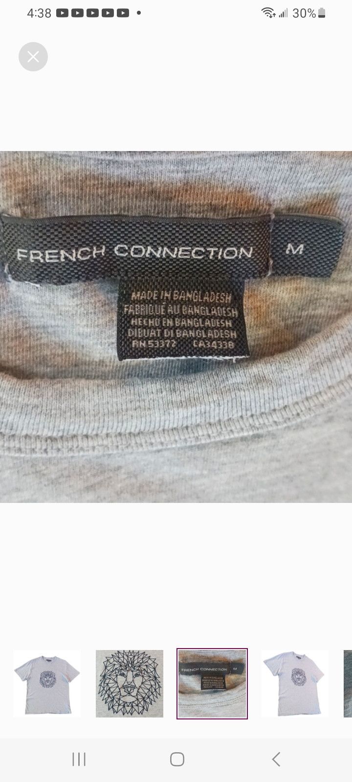 French Connection French Connection Lion Astrology Graphic Tee-Shirt Size US M / EU 48-50 / 2 - 3 Thumbnail