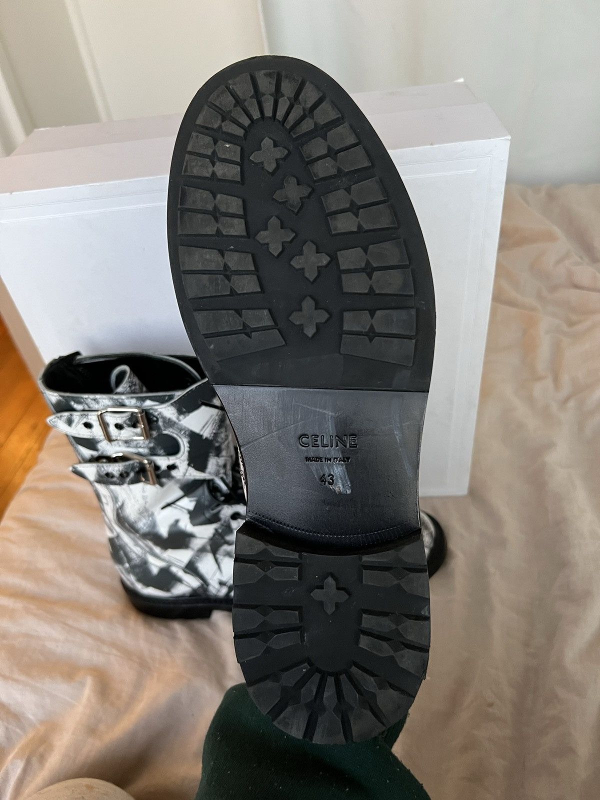 Celine Celine Combat Black/white Leather shoes Size US 9.5 / EU 42-43 - 3 Thumbnail