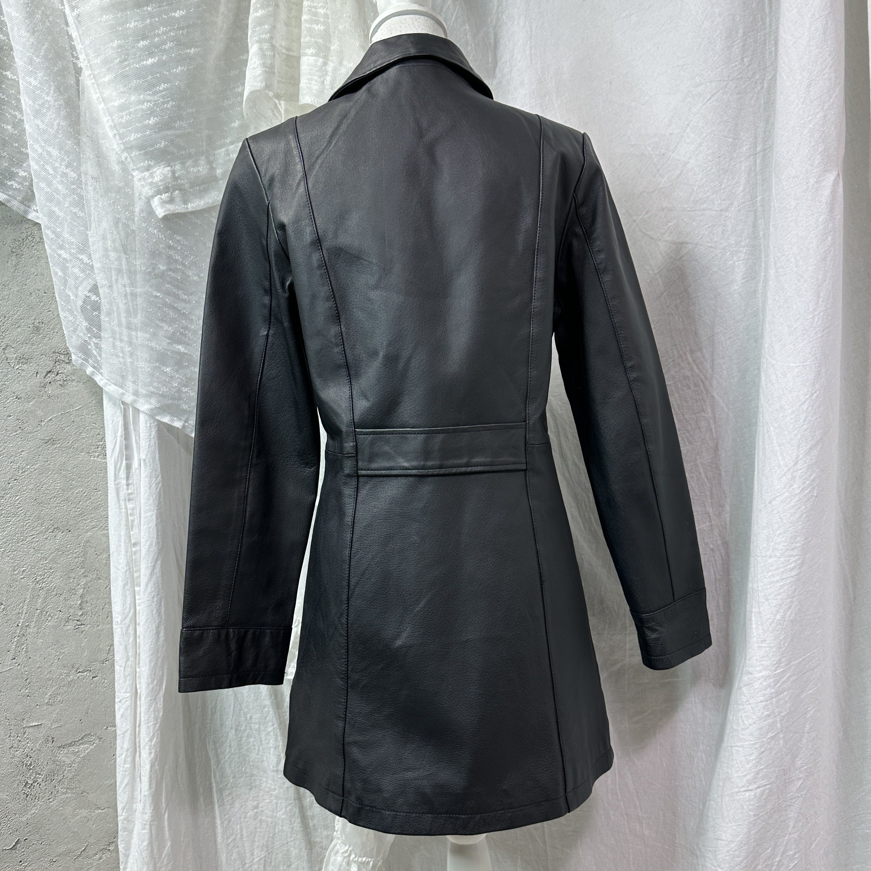 Vintage Vintage Biker Double-Breasted Grunge Leather Coat 90s Size M / US 6-8 / IT 42-44 - 9 Thumbnail