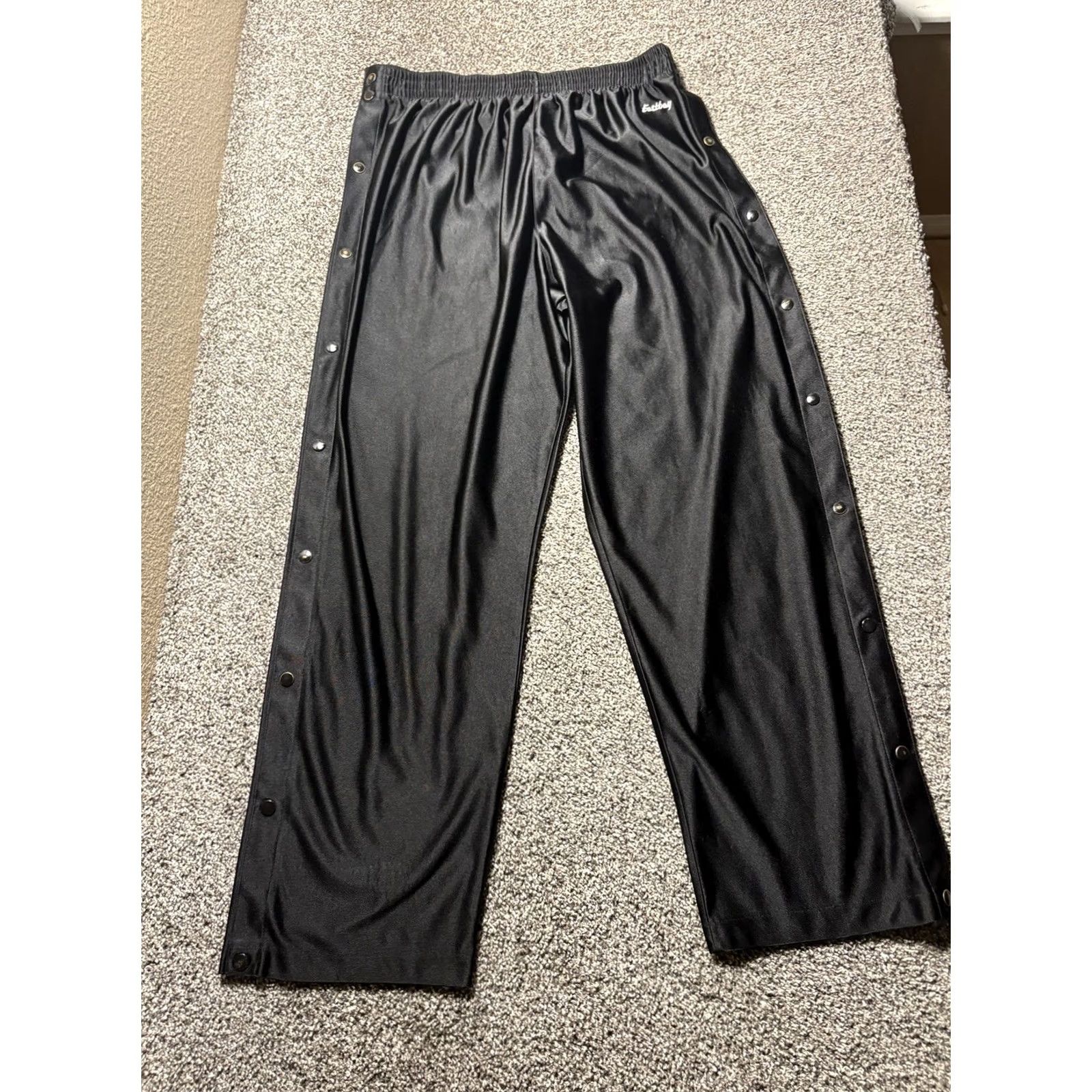 Vintage VINTAGE Eastbay Break Away Pants Mens XL Track Pants Joggers Satin Black 90s Hip Hop Basketball Size US 36 / EU 52 - 2 Thumbnail