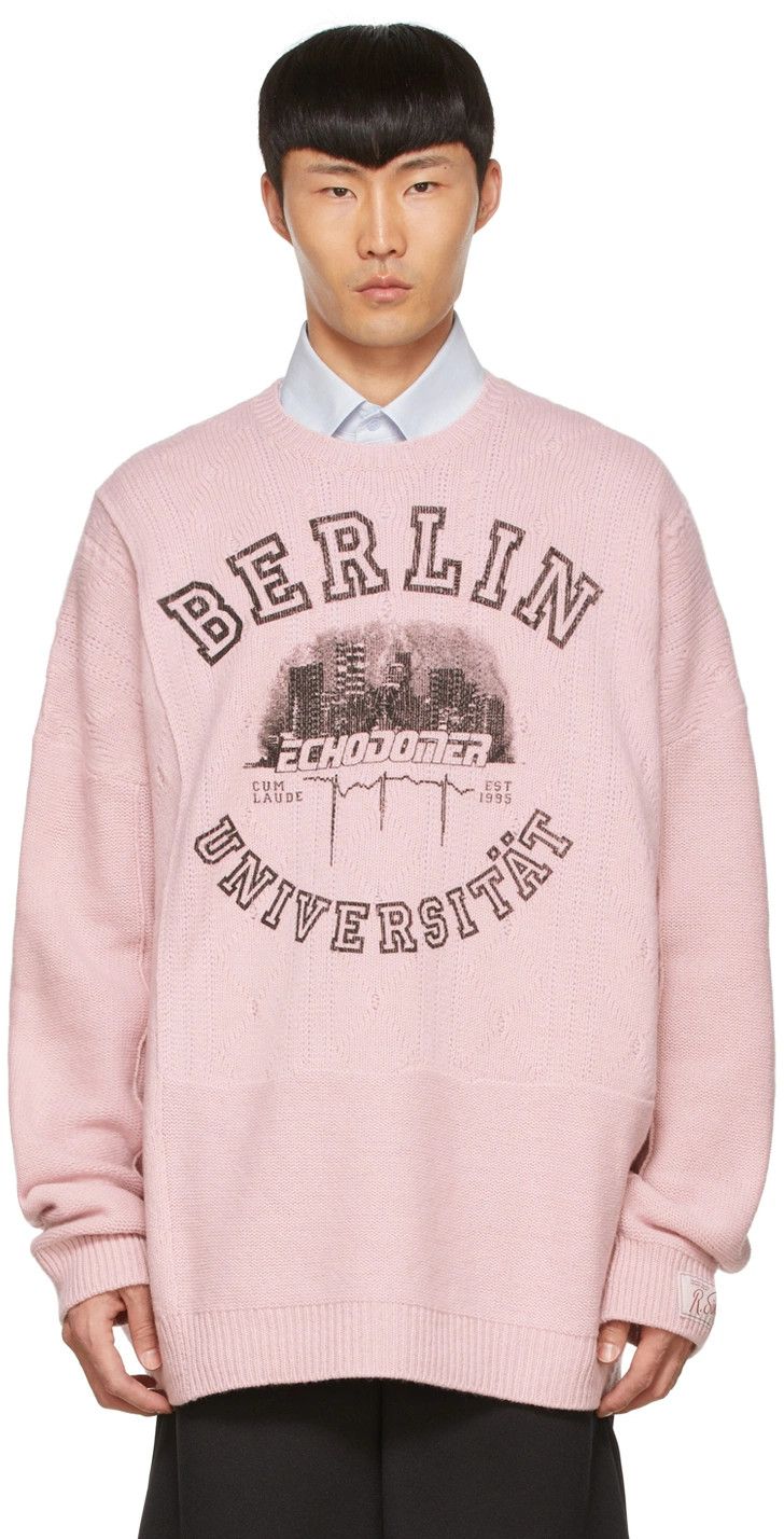 Raf Simons o1y0325 Logo Sweater in Pink Size US S / EU 44-46 / 1 - 1 Thumbnail