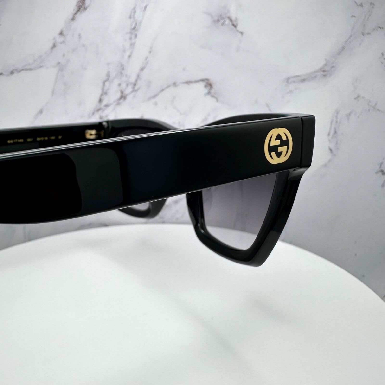 Gucci New GUCCI Sunglasses Black Gold Interlocking GG Logo Size ONE SIZE - 17 Thumbnail