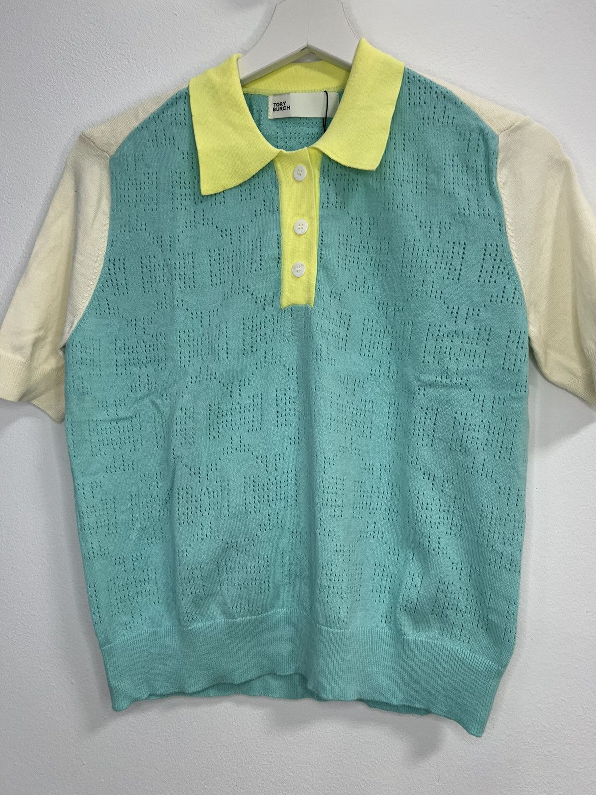 Tory Burch Tory Burch cotton polo shirt with monogram logo Size M / US 6-8 / IT 42-44 - 1 Thumbnail