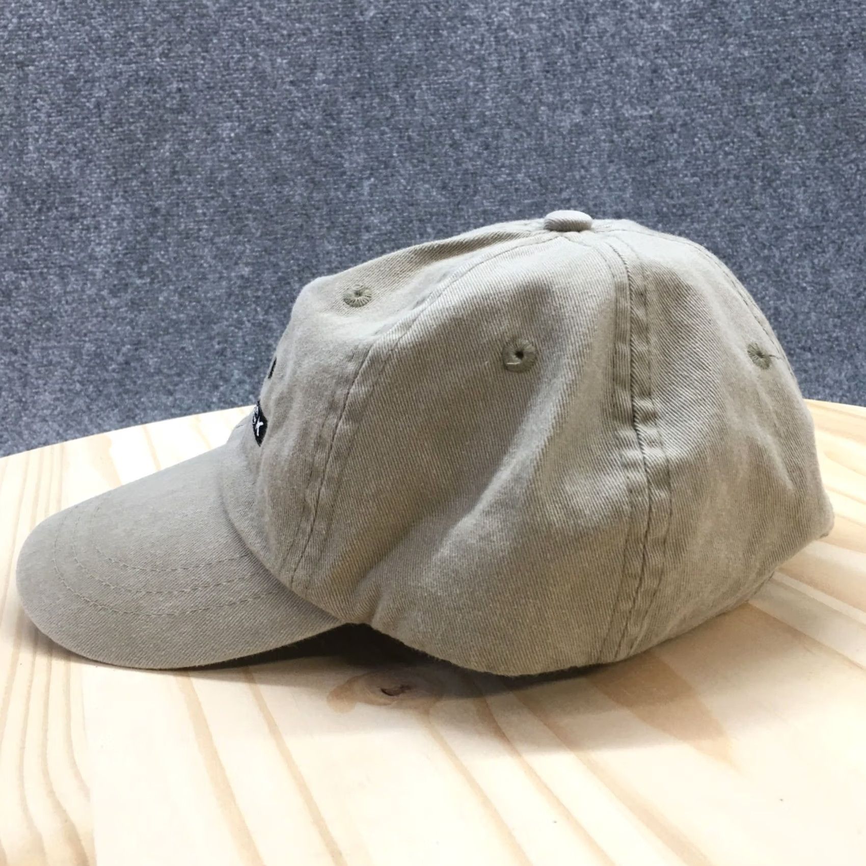 Vintage Zkapz Baseball Cap Hat Mens Beige One Size Curved Brim Casual Stock Part Stock Adjustable Size ONE SIZE - 4 Thumbnail