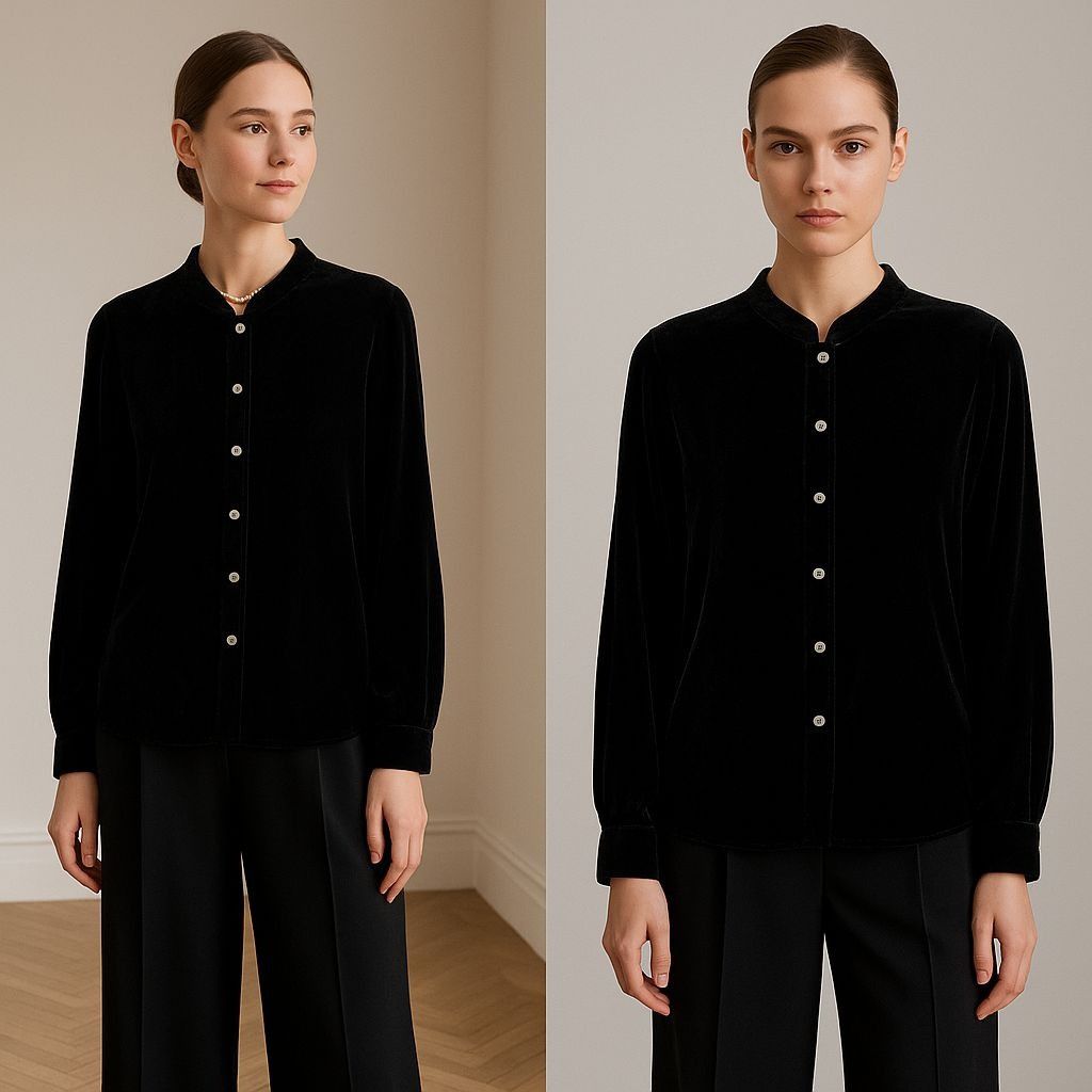 J. Jill J. Jill Women’s Black Velvet Blouse LP Petite – Quiet Luxury Size L / US 10 / IT 46 - 9 Thumbnail