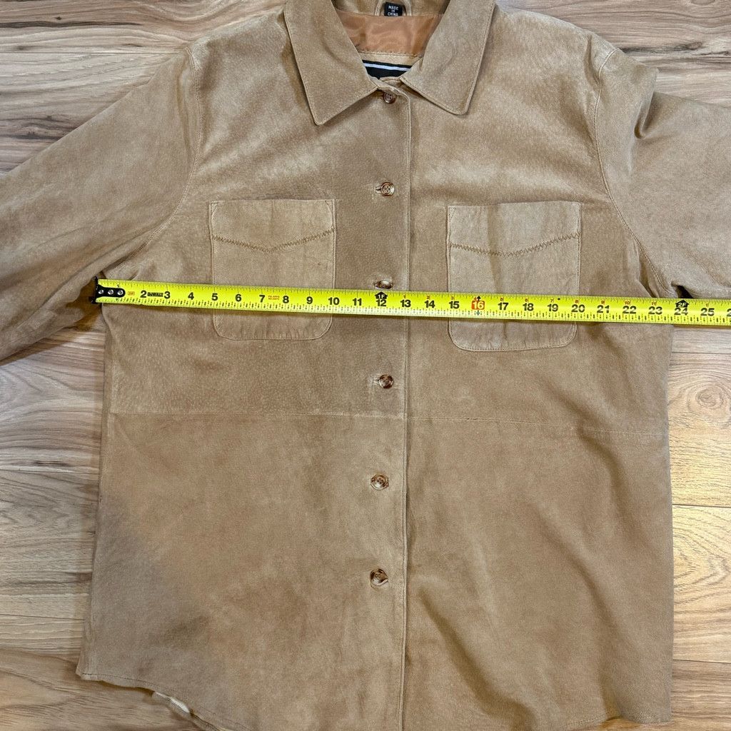 WISDOM Men’s DCG Supplies Genuine Leather Shirt Jacket Tan L Size US L / EU 52-54 / 3 - 5 Thumbnail