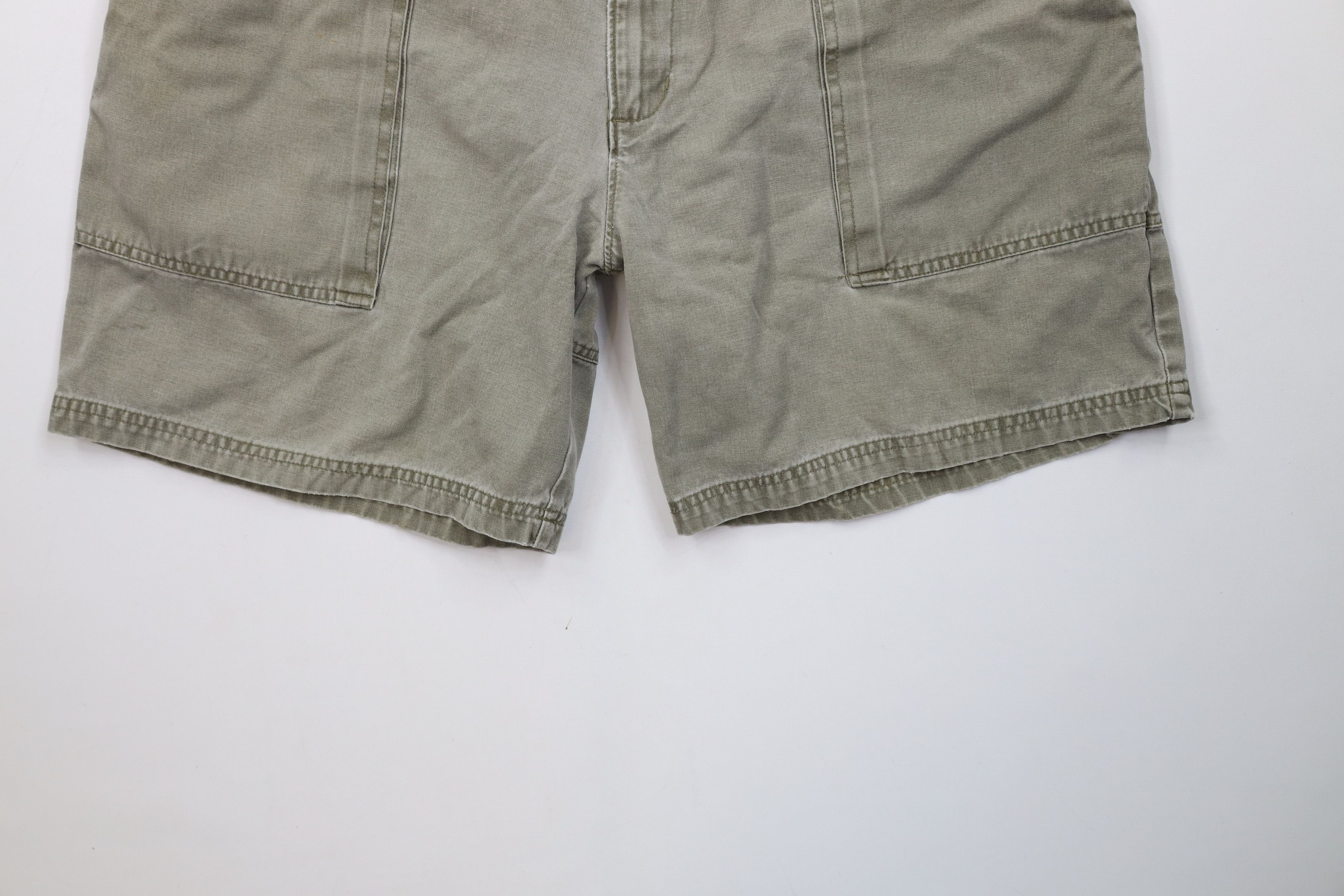 Vintage Vintage 90s Streetwear Pocket Above Knee Shorts Green Cotton Size US 36 / EU 52 - 4 Thumbnail