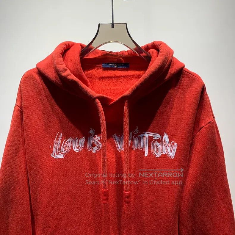 Louis Vuitton Louis Vuitton size 4l Red graffiti logo hooded sweatshirt Size US M / EU 48-50 / 2 - 3 Thumbnail