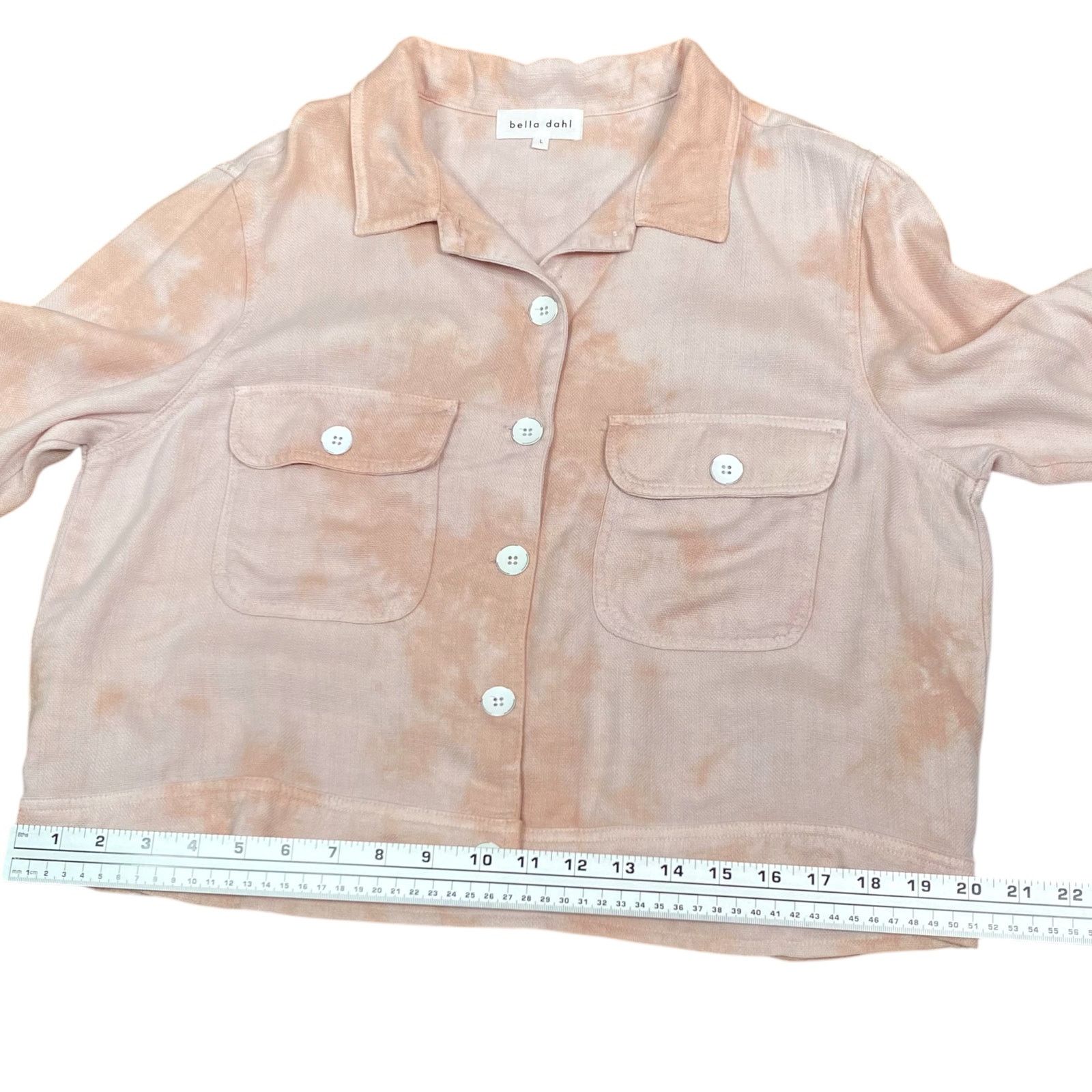 Bella Dahl Bella Dahl Pink Tie Dye Button Up Tencel Jacket Coat SZ L Size L / US 10 / IT 46 - 9 Thumbnail