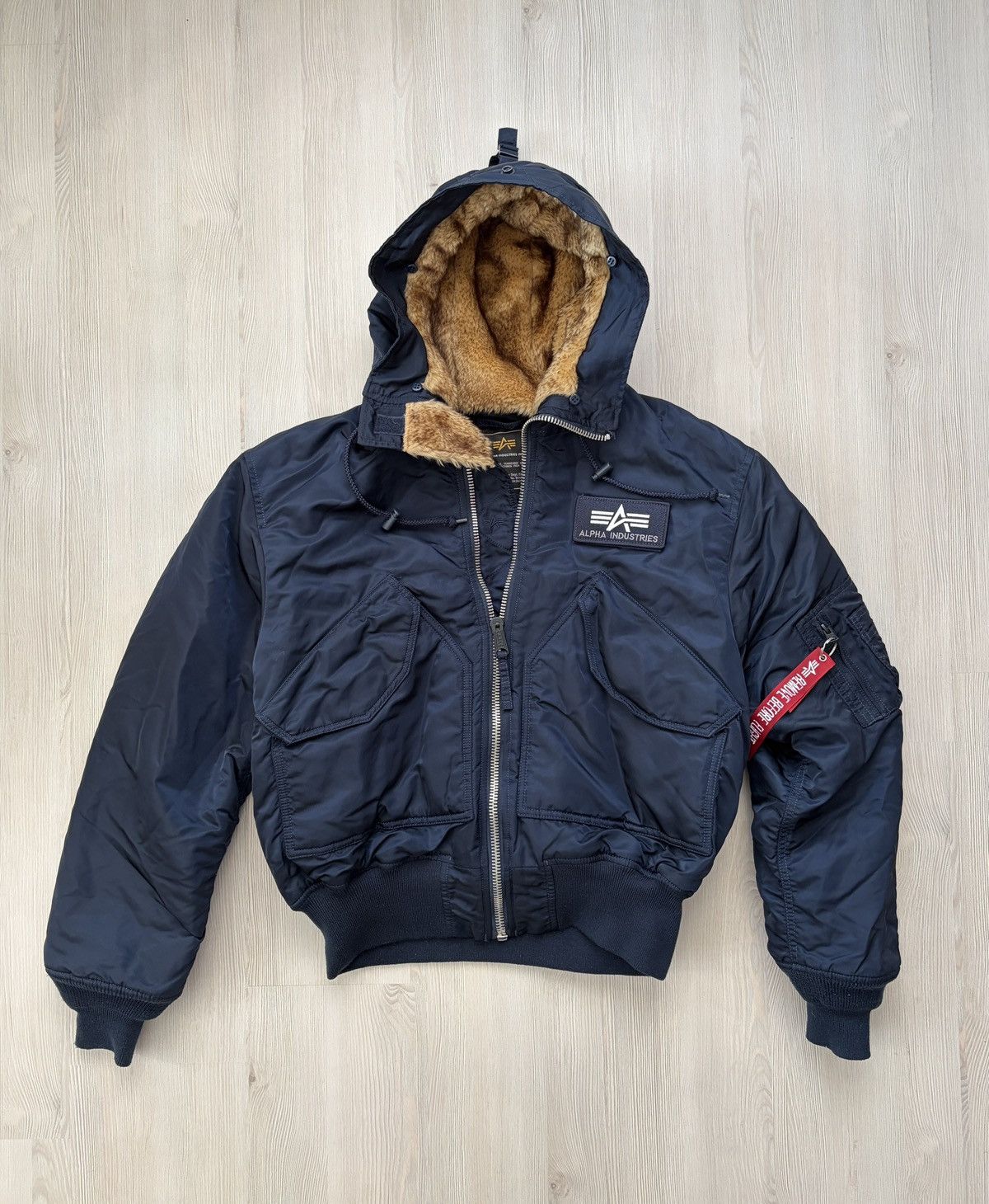 Alpha Industries Alpha Industries 45/P Hooded Fur Bomber Jacket Size US M / EU 48-50 / 2 - 1 Thumbnail