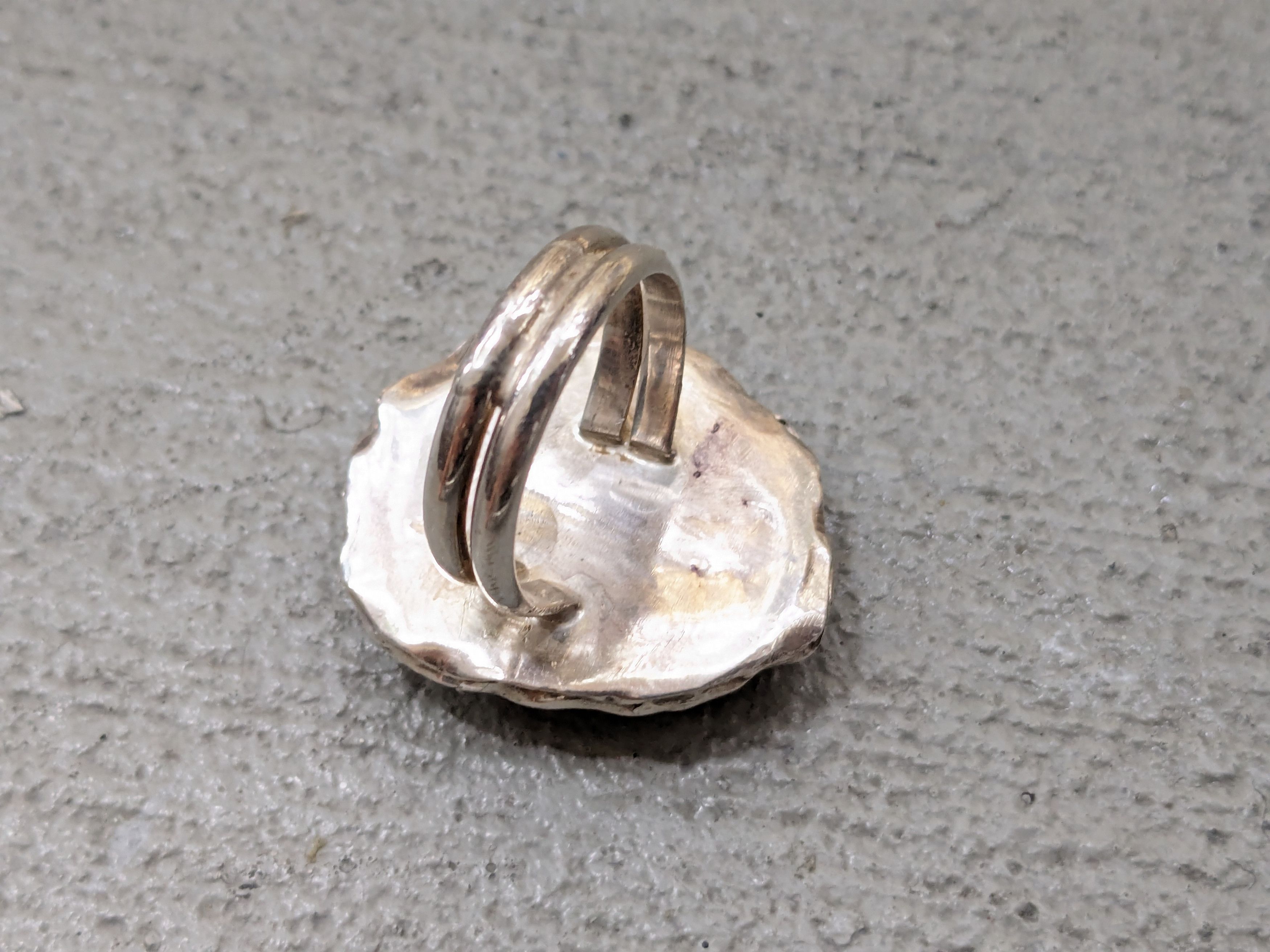 Jewelry Vintage Sterling Silver Ring 10.25 Turquoise Modern Native Size ONE SIZE - 13 Thumbnail